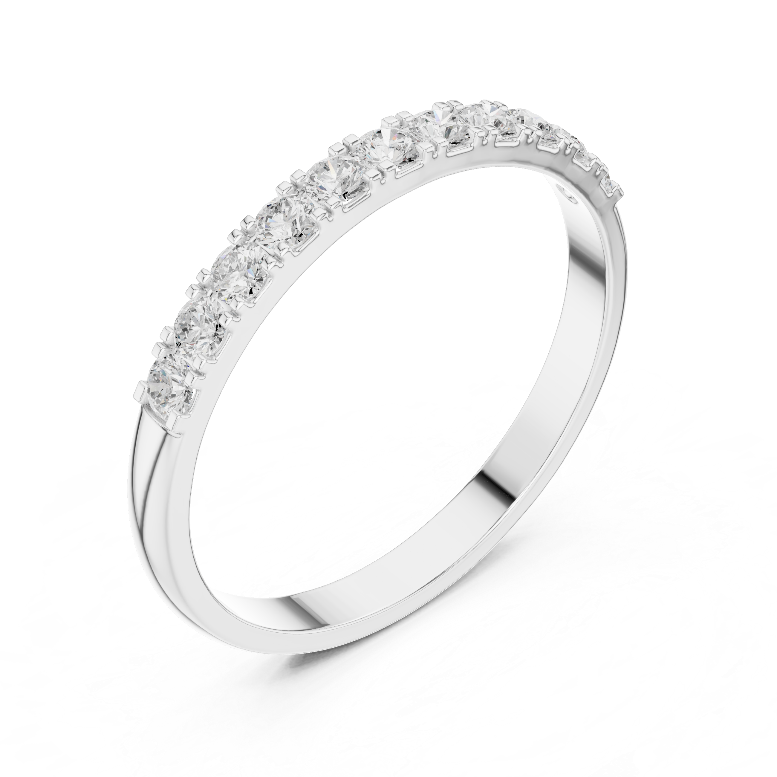 The Narbonne Ring - Round Cut Micro-Prong Half Eternity Band