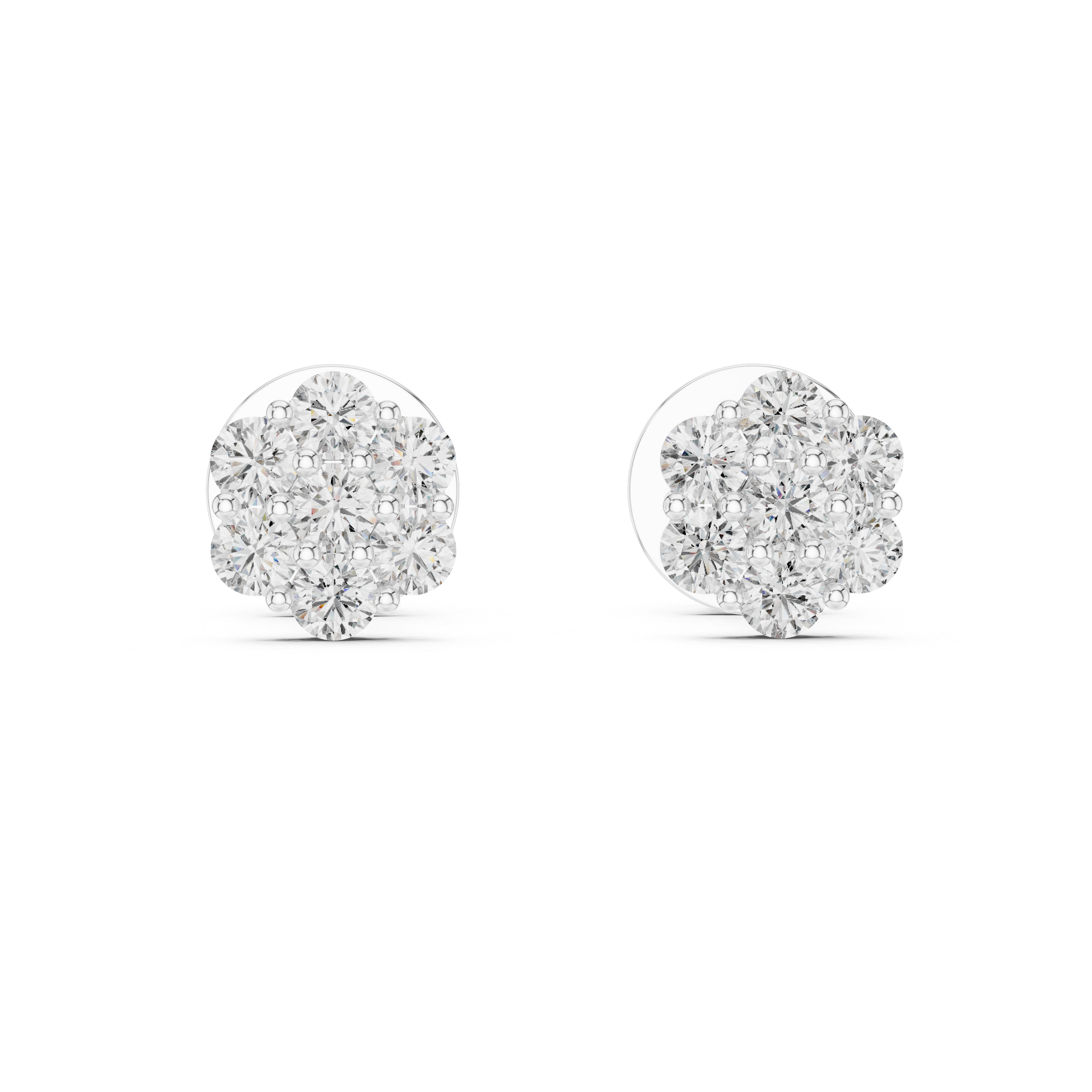 The Sydney Earrings - Seven-Stone Diamond Cluster Studs