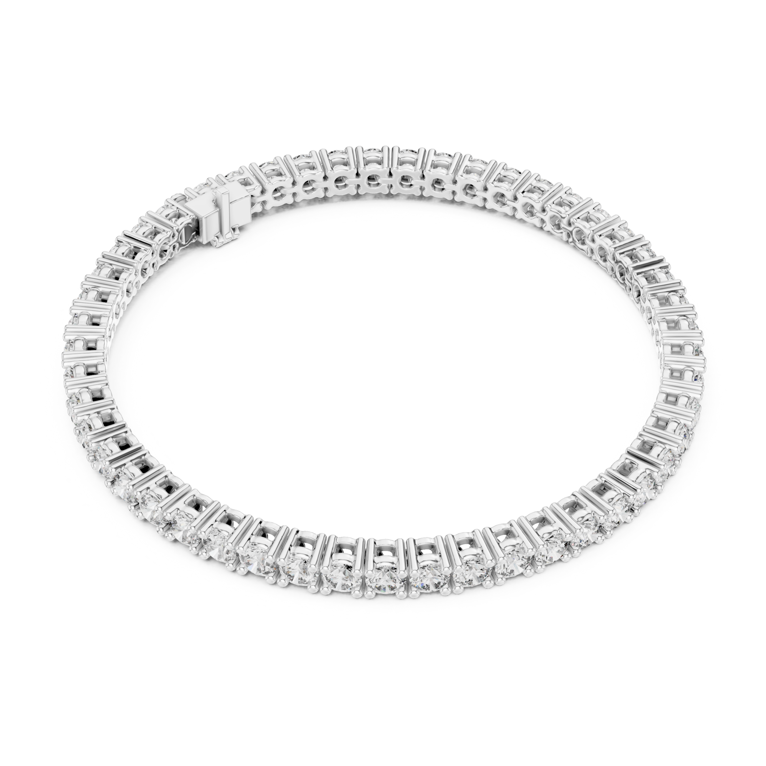 The Bethesda Bracelet - Round Diamond Collet Set Tennis Bracelet