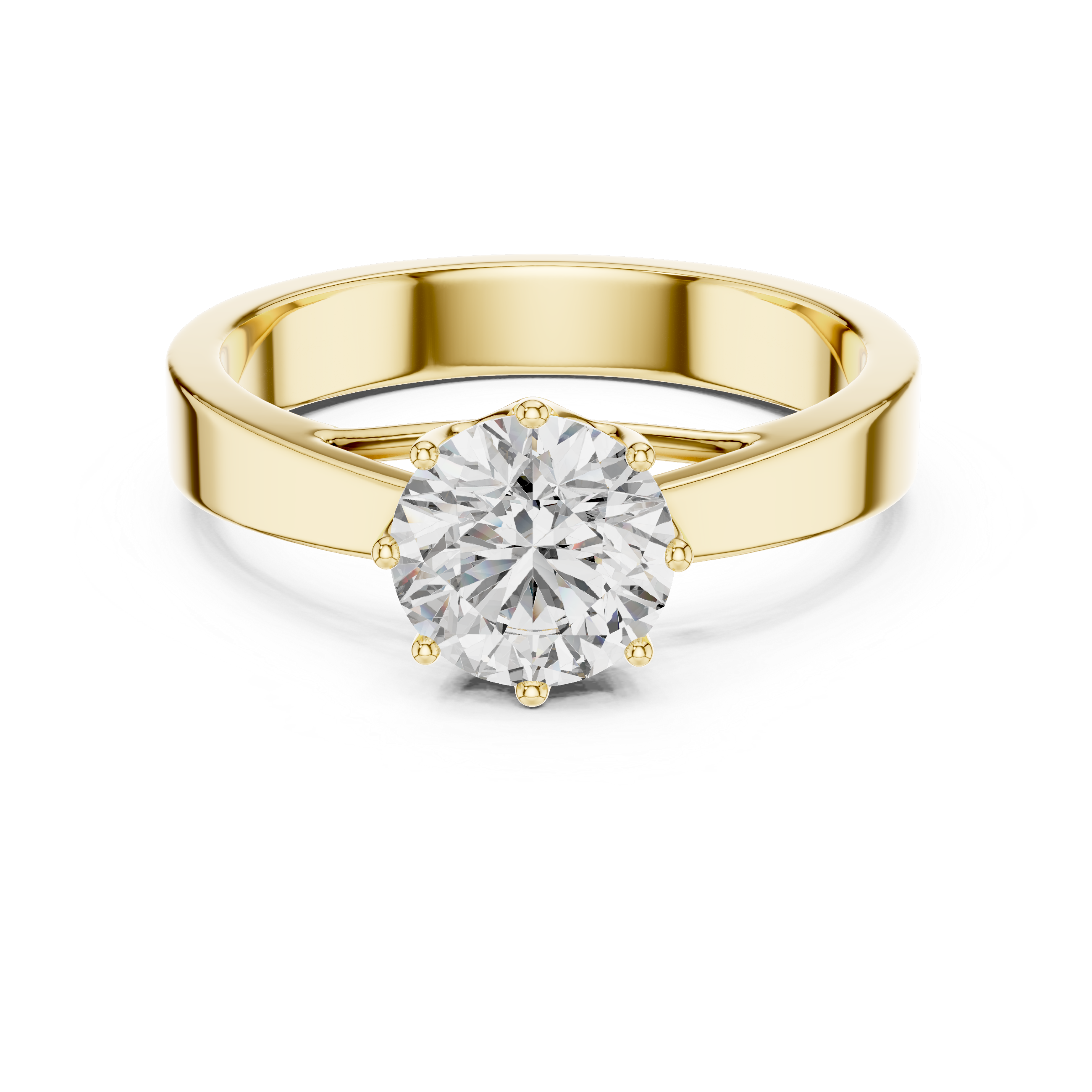 The Ghent Ring - Round Cut Six-Prong Trellis Solitaire