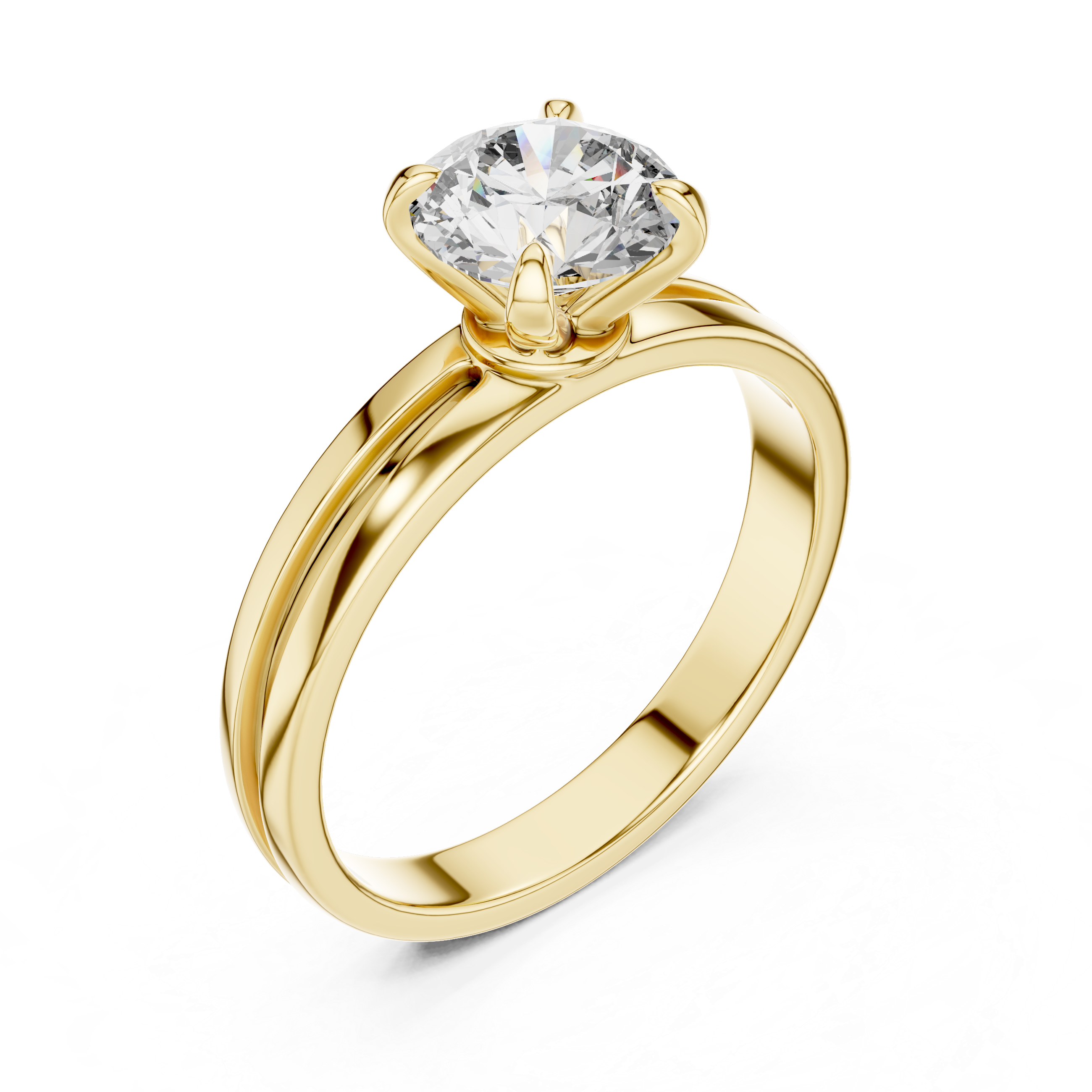 The Kortrijk Ring - Round Cut Split-Profile Solitaire