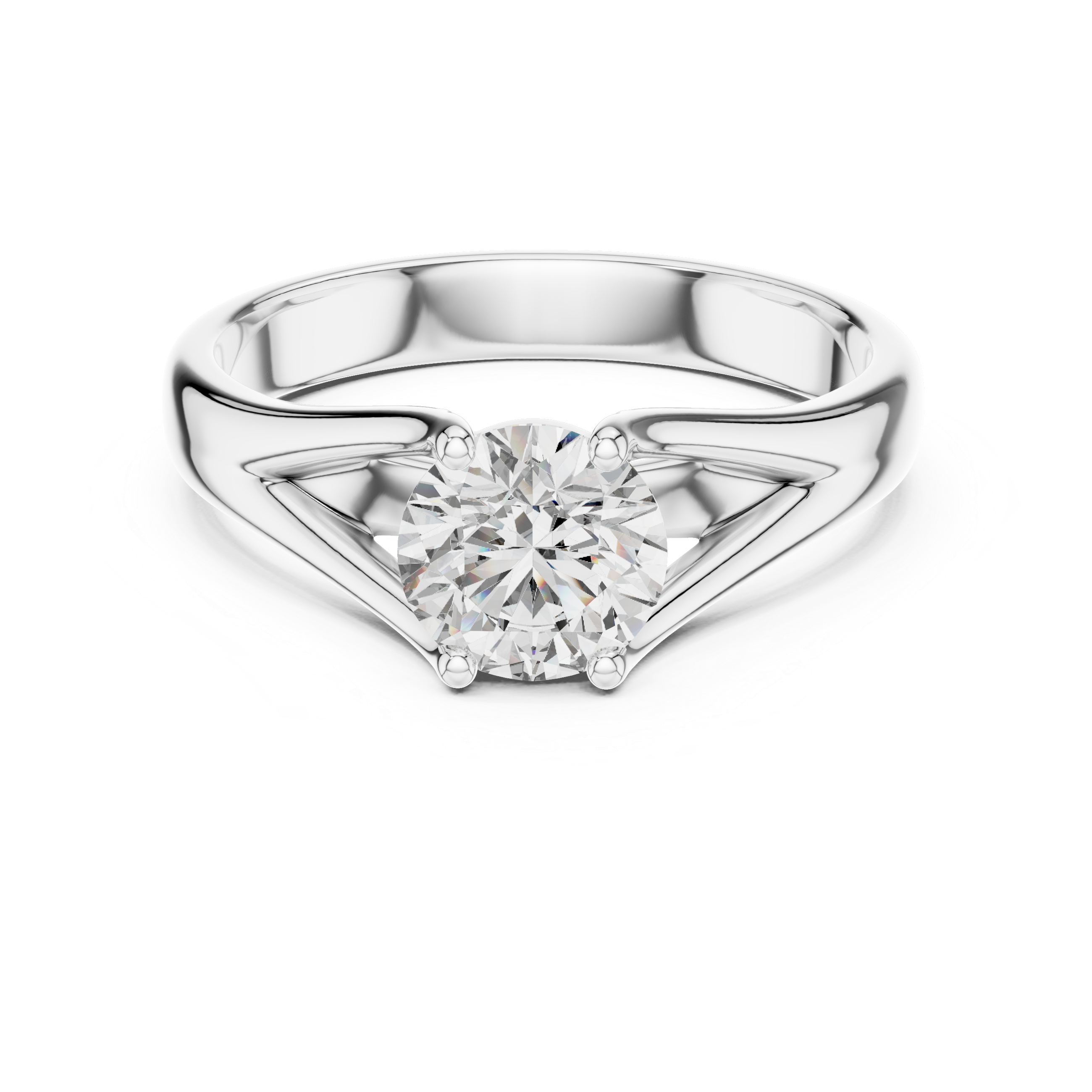 The Tongeren Ring - Round Cut Split Shank Solitaire