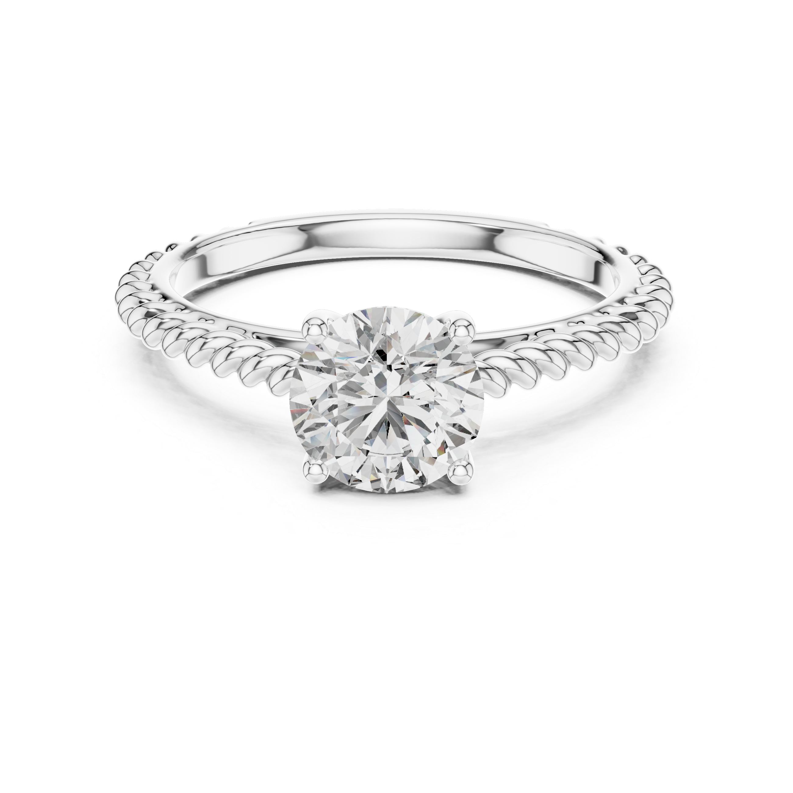 The Volendam Ring - Round Cut Twisted Rope Solitaire
