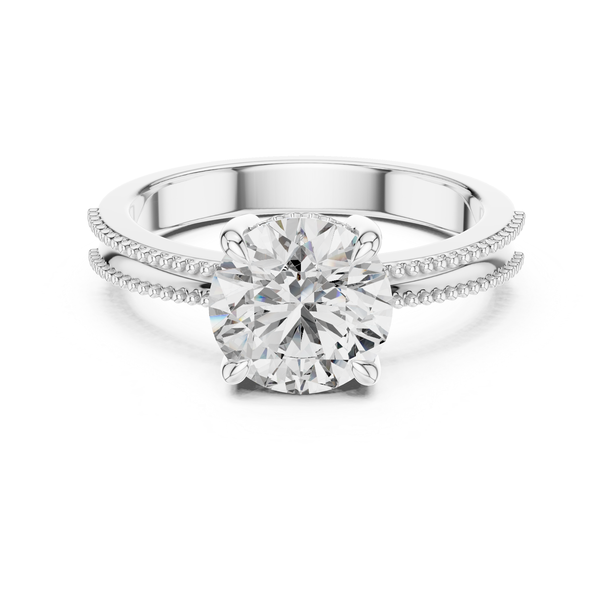 The Kampen Ring - Round Cut Double Milgrain Solitaire