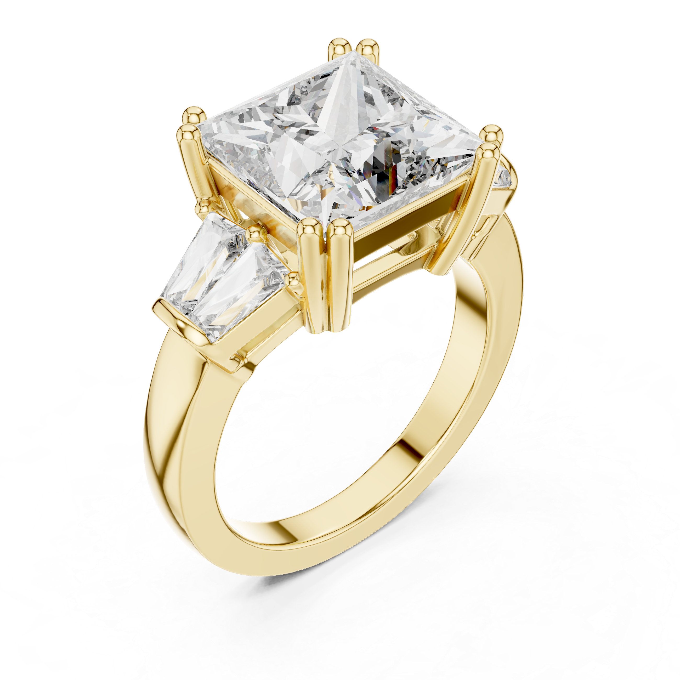 The Helsingor Ring - Princess Cut Stepped Baguette Engagement Ring