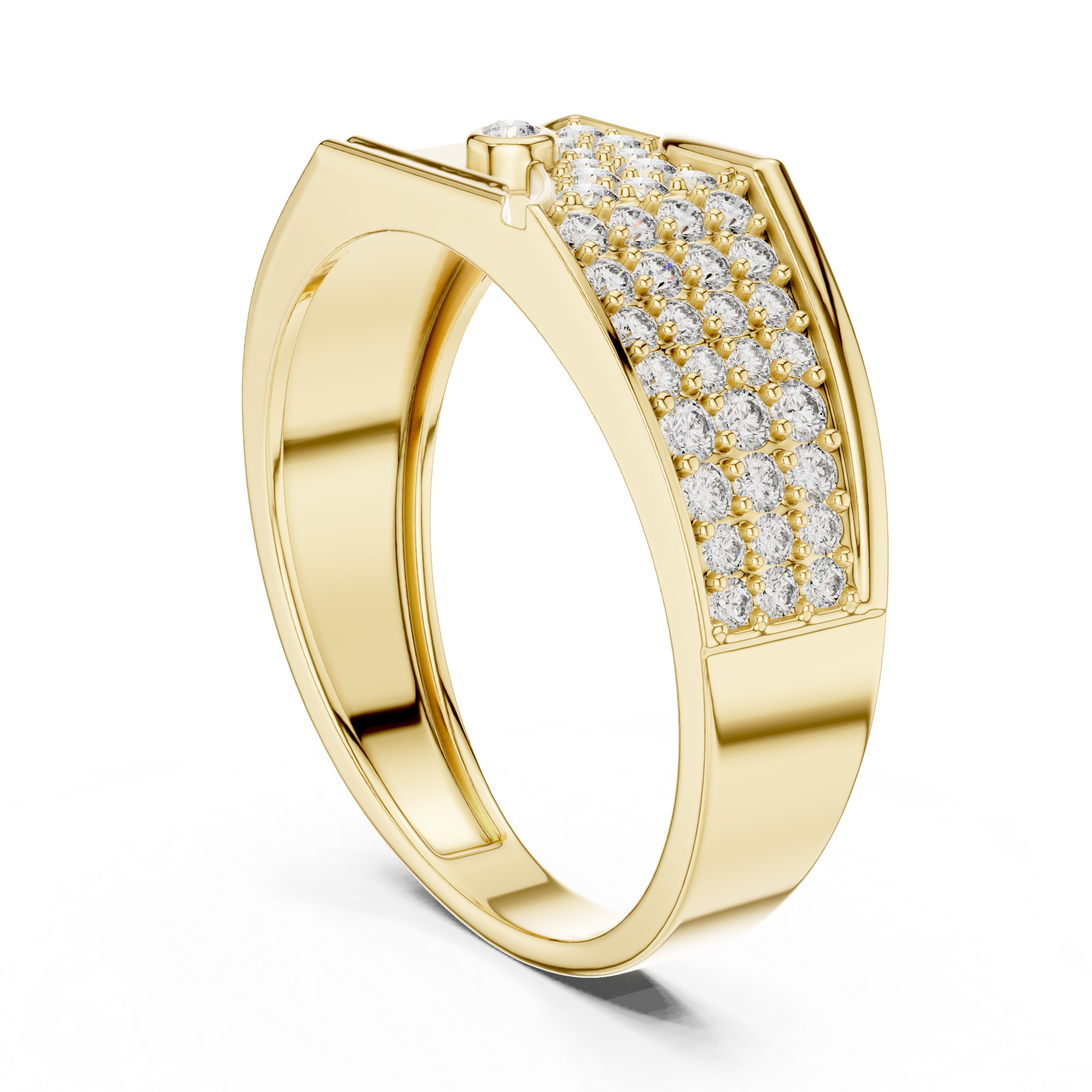The Moneghetti Ring - Asymmetric Pave & Bezel Diamond Band