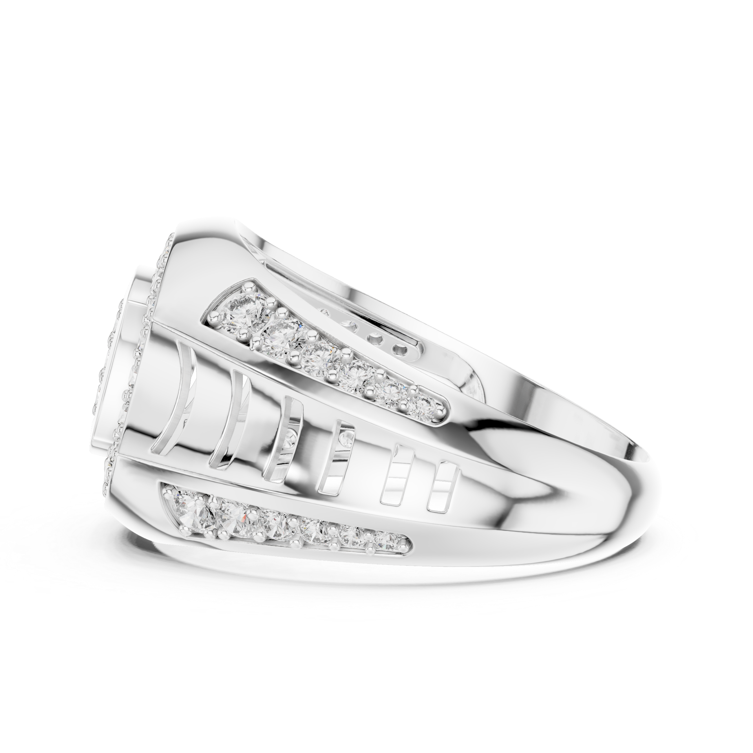 The La Rousse Ring - Sculptural Diamond Cluster Statement Band