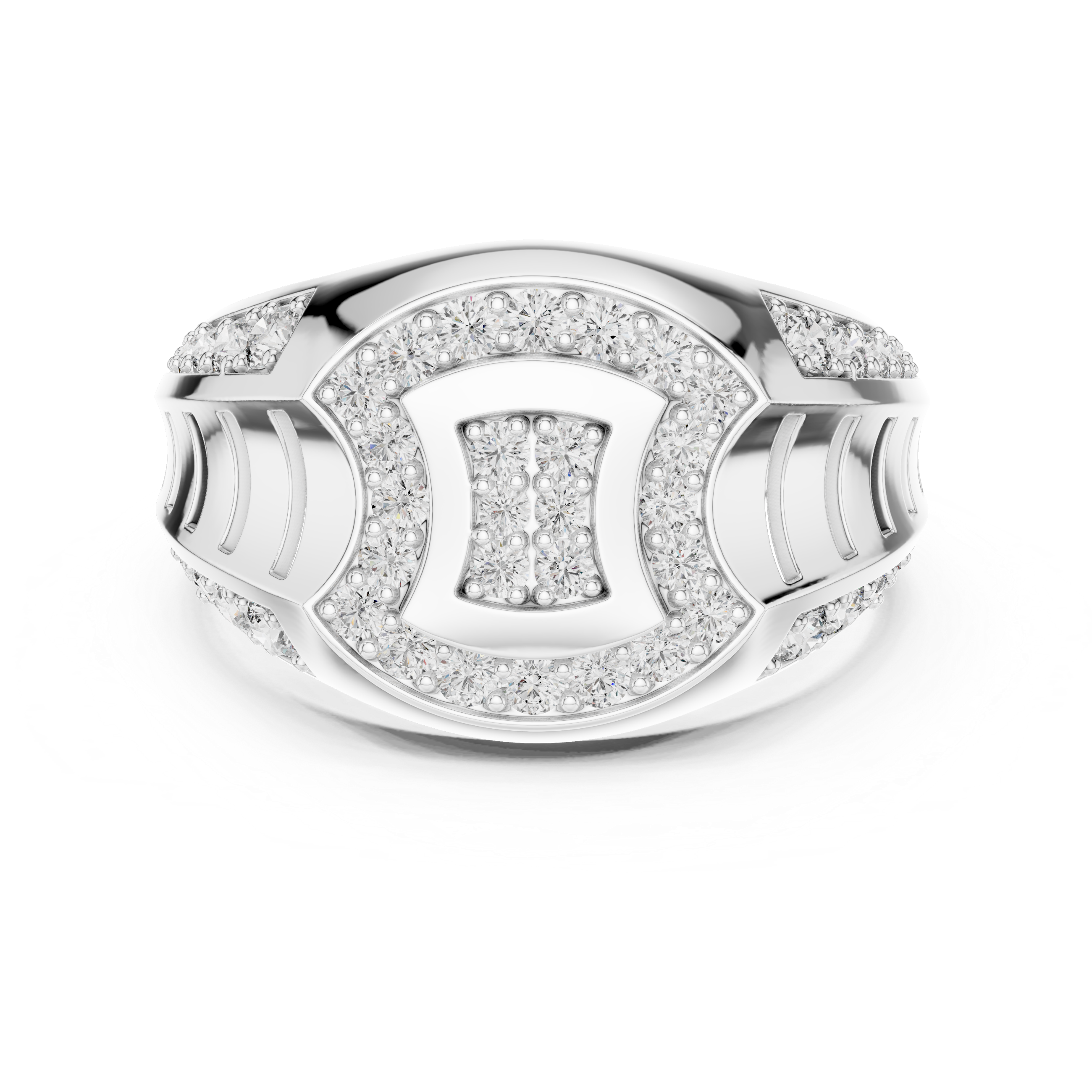 The La Rousse Ring - Sculptural Diamond Cluster Statement Band