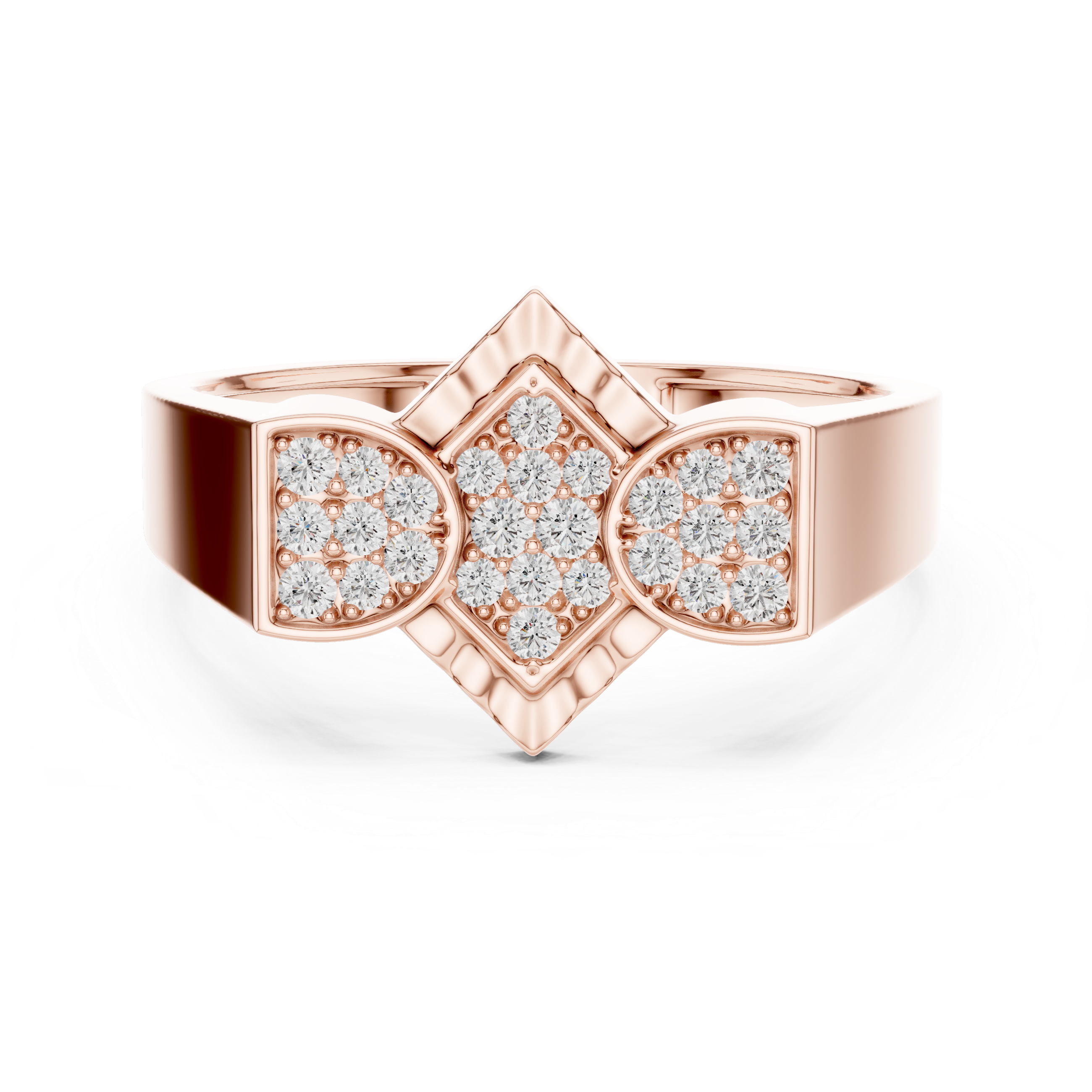 The Overijse Ring - Geometric Diamond Cluster Band & Art Deco Statement Ring