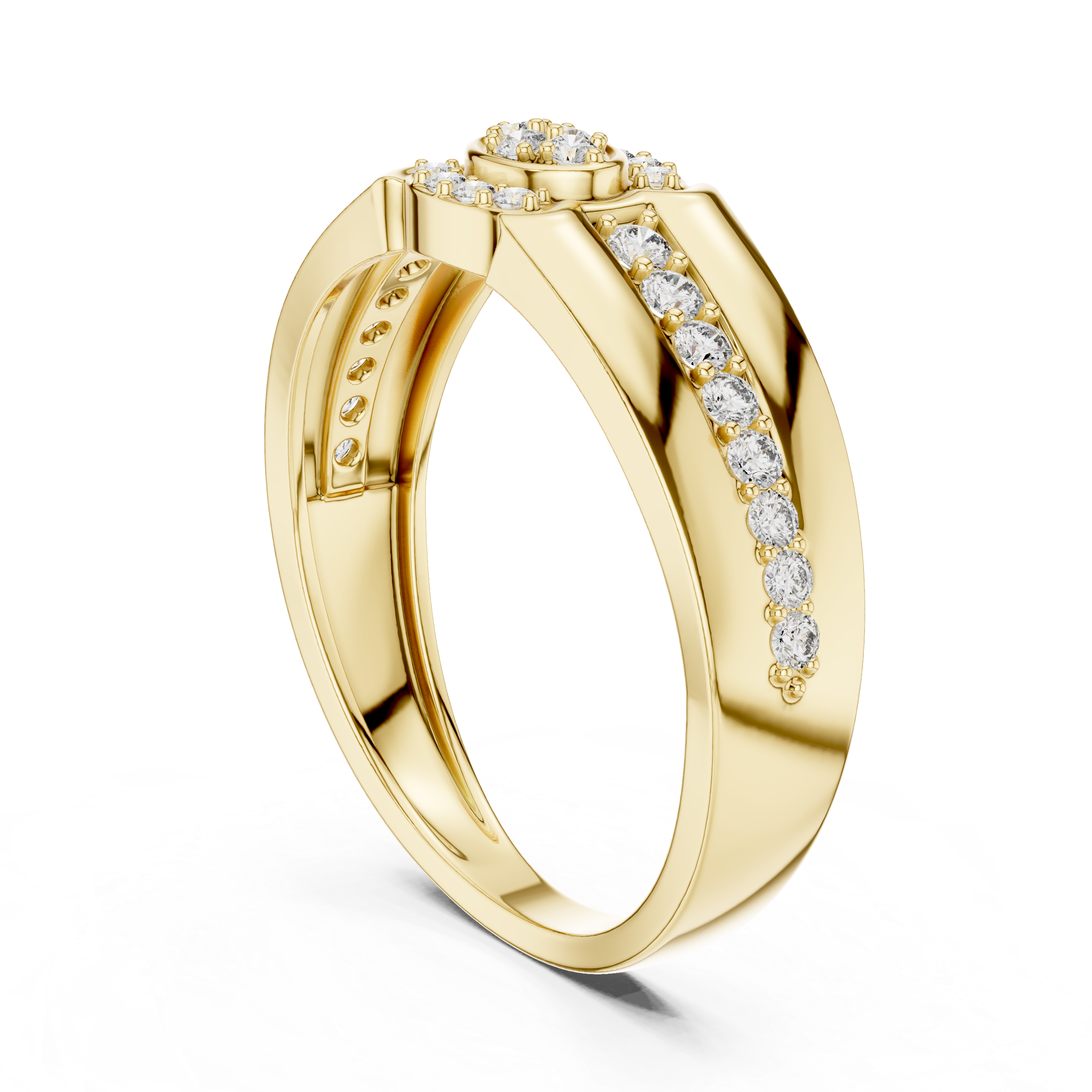 The Larvotto Ring - Vintage-Inspired Diamond Cluster Band