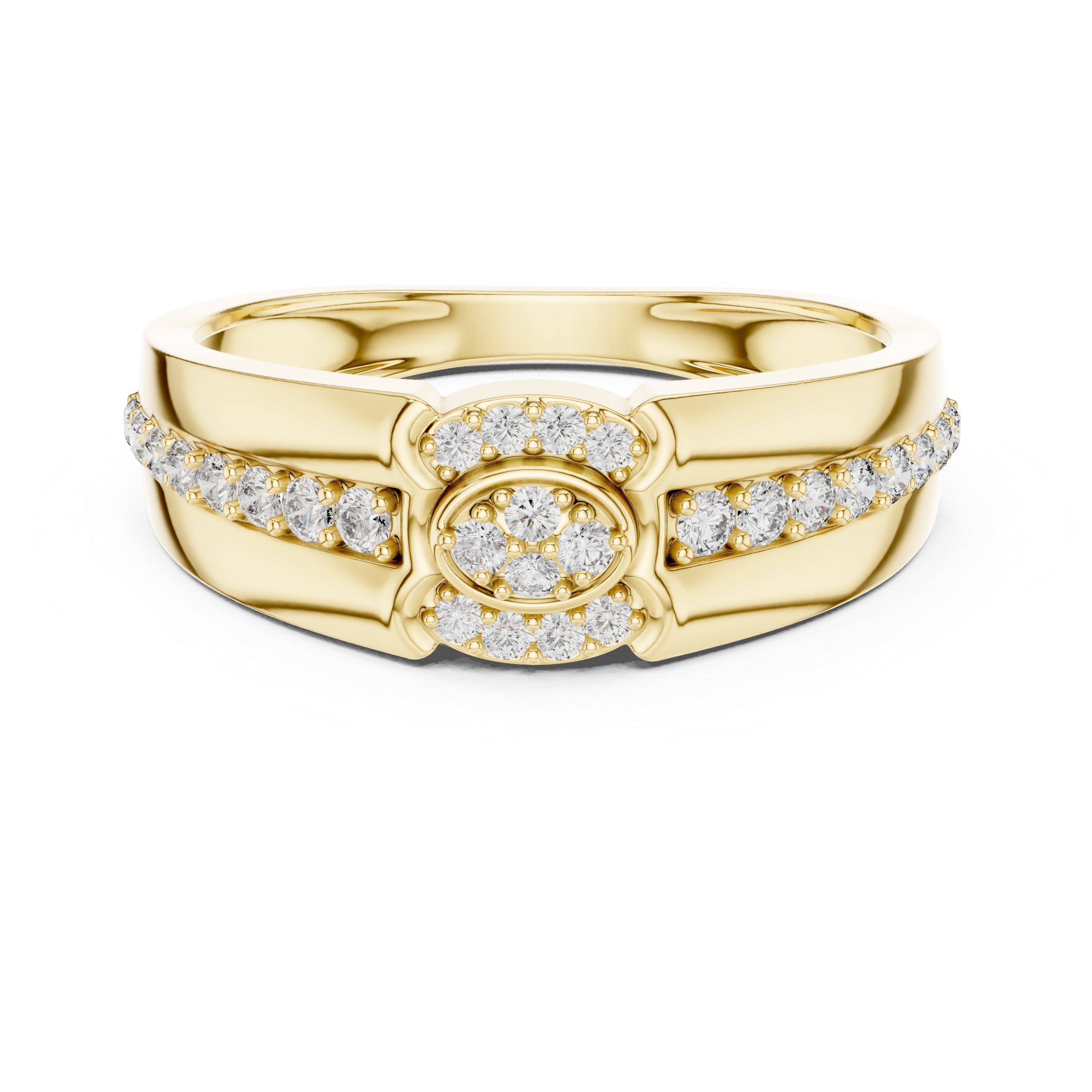 The Larvotto Ring - Vintage-Inspired Diamond Cluster Band