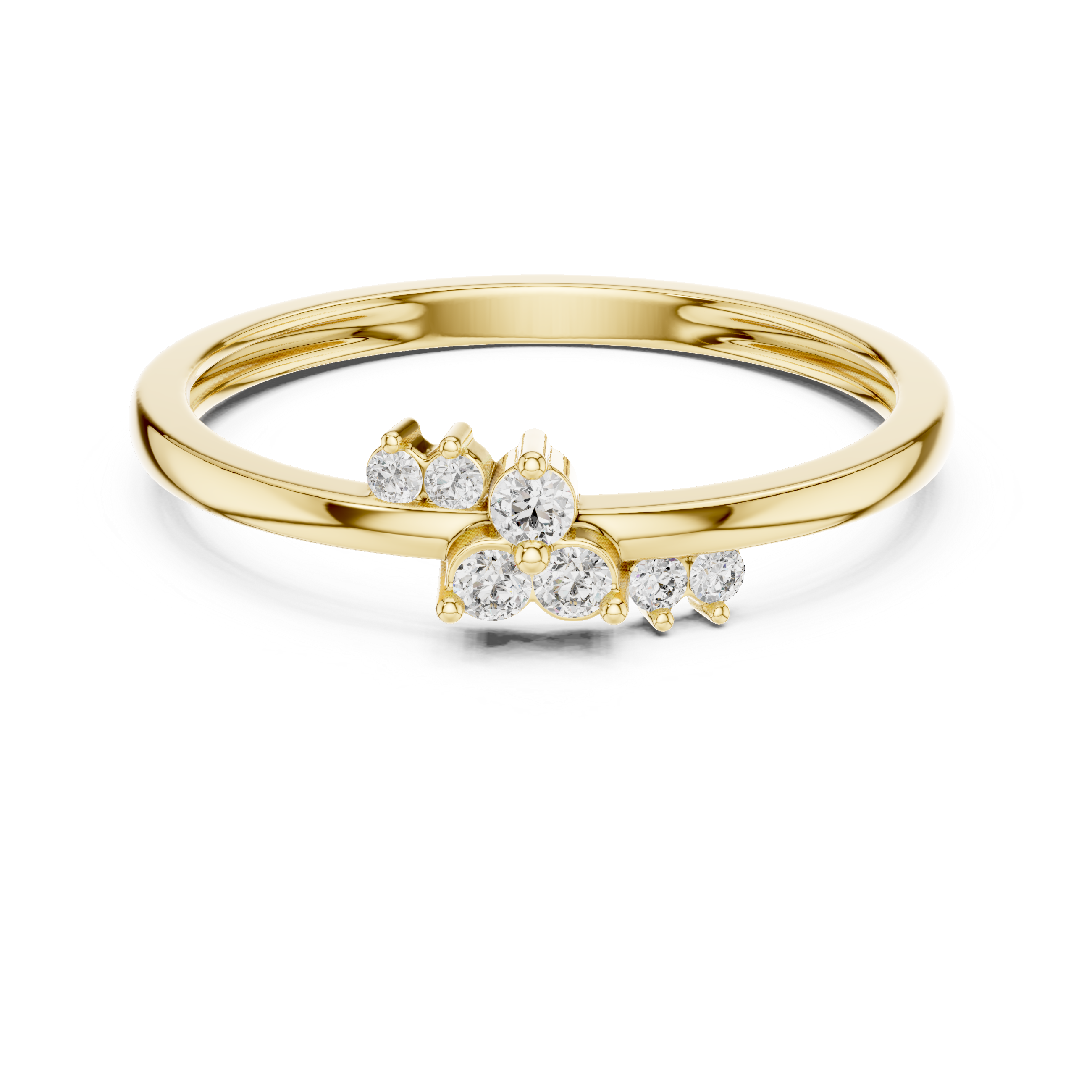 The Schaan Ring - Organic Scattered Diamond Cluster Band