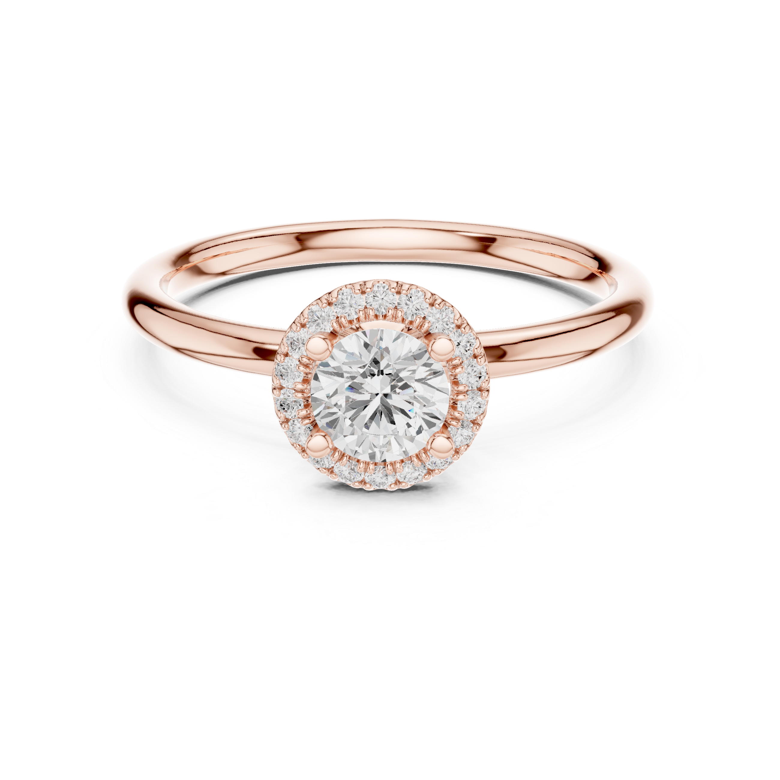 The Argegno Ring - Round Brilliant Floating Halo Engagement Ring