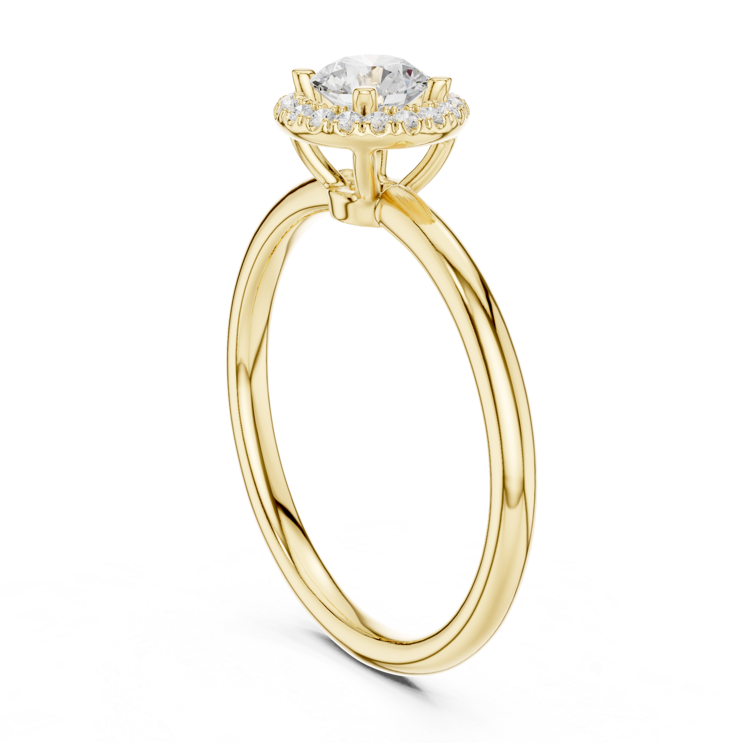 The Argegno Ring - Round Brilliant Floating Halo Engagement Ring