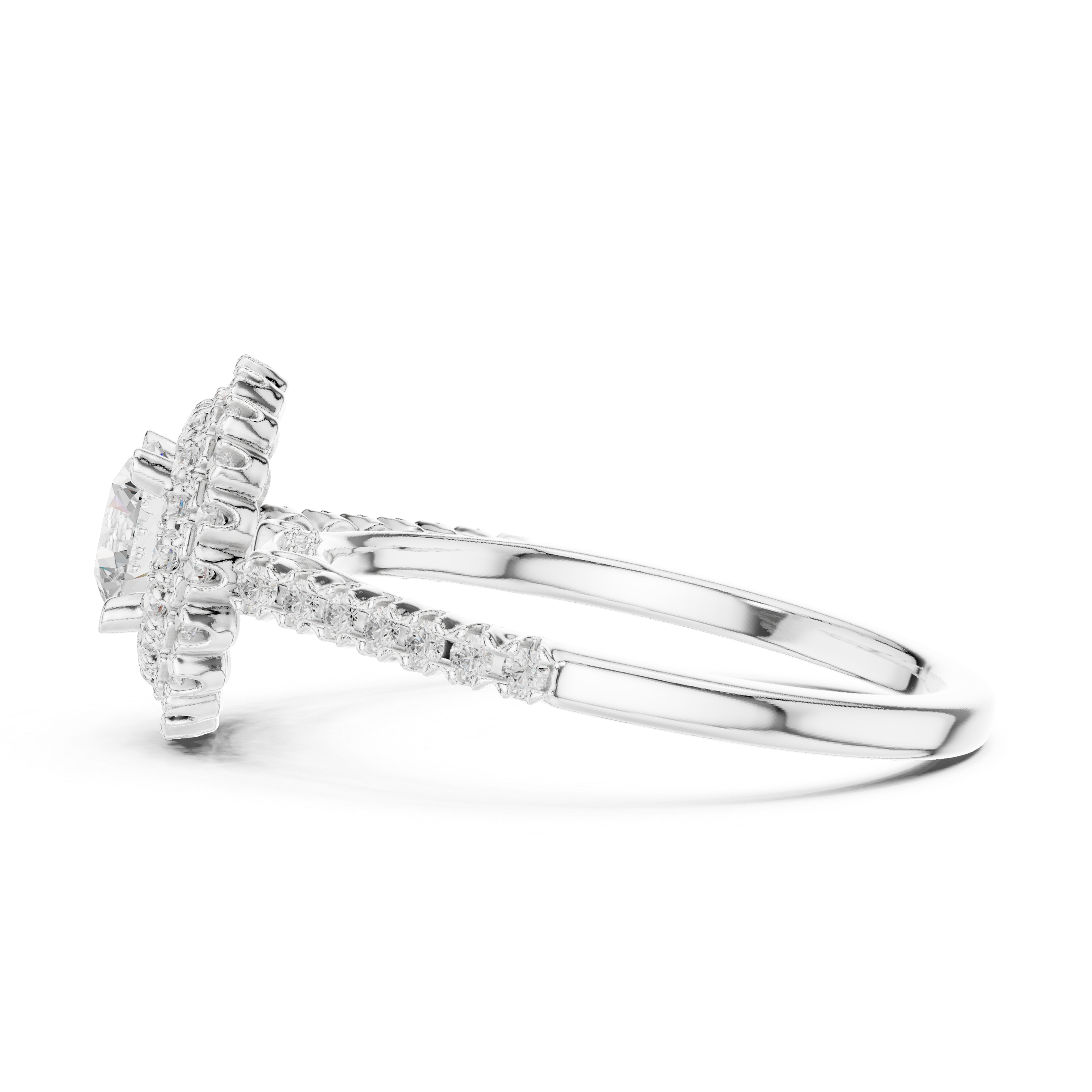 The Feldafing Ring - Double-Layer Halo Cathedral Engagement Ring