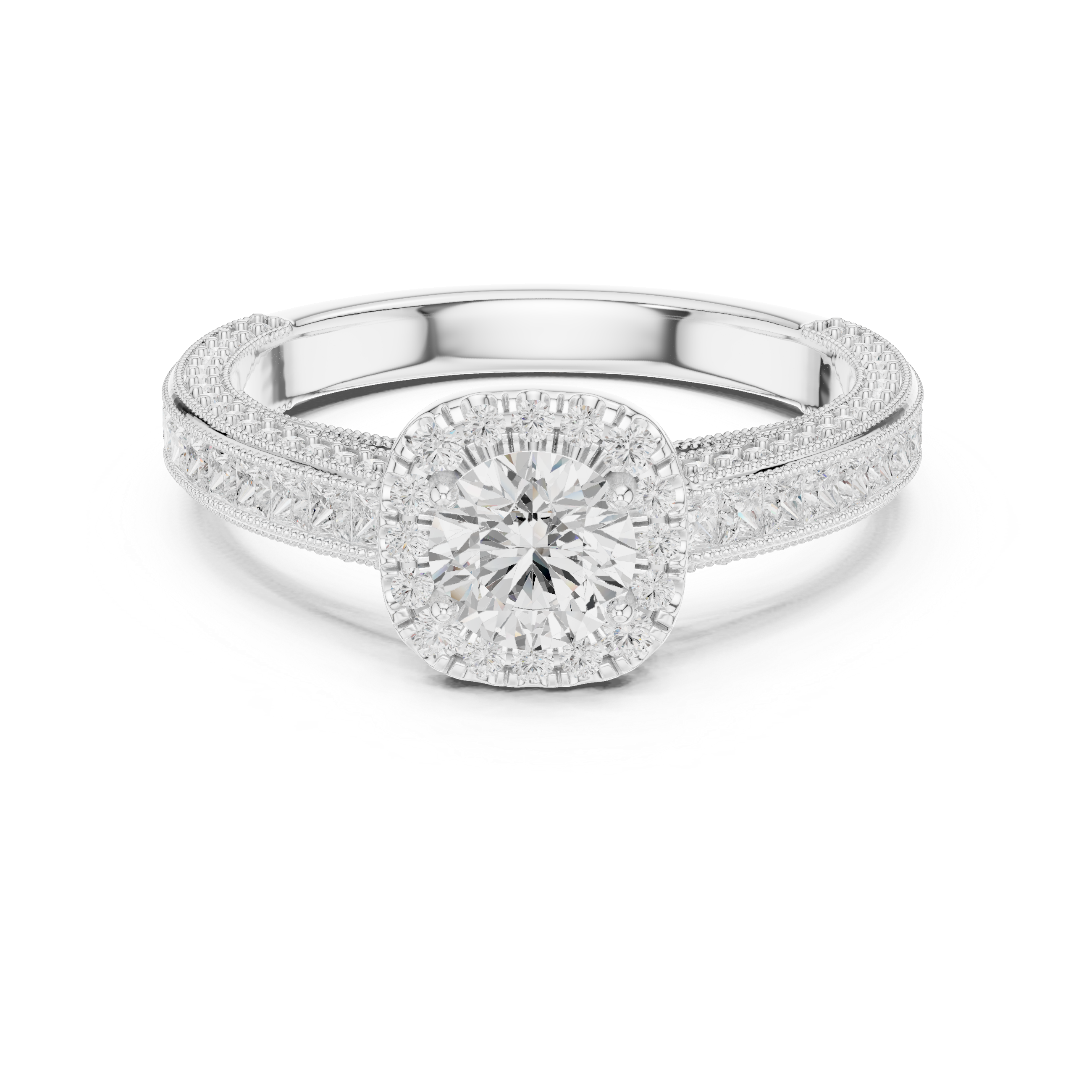 The Rottach-Egern Ring - Channel-Set Halo Engagement Ring