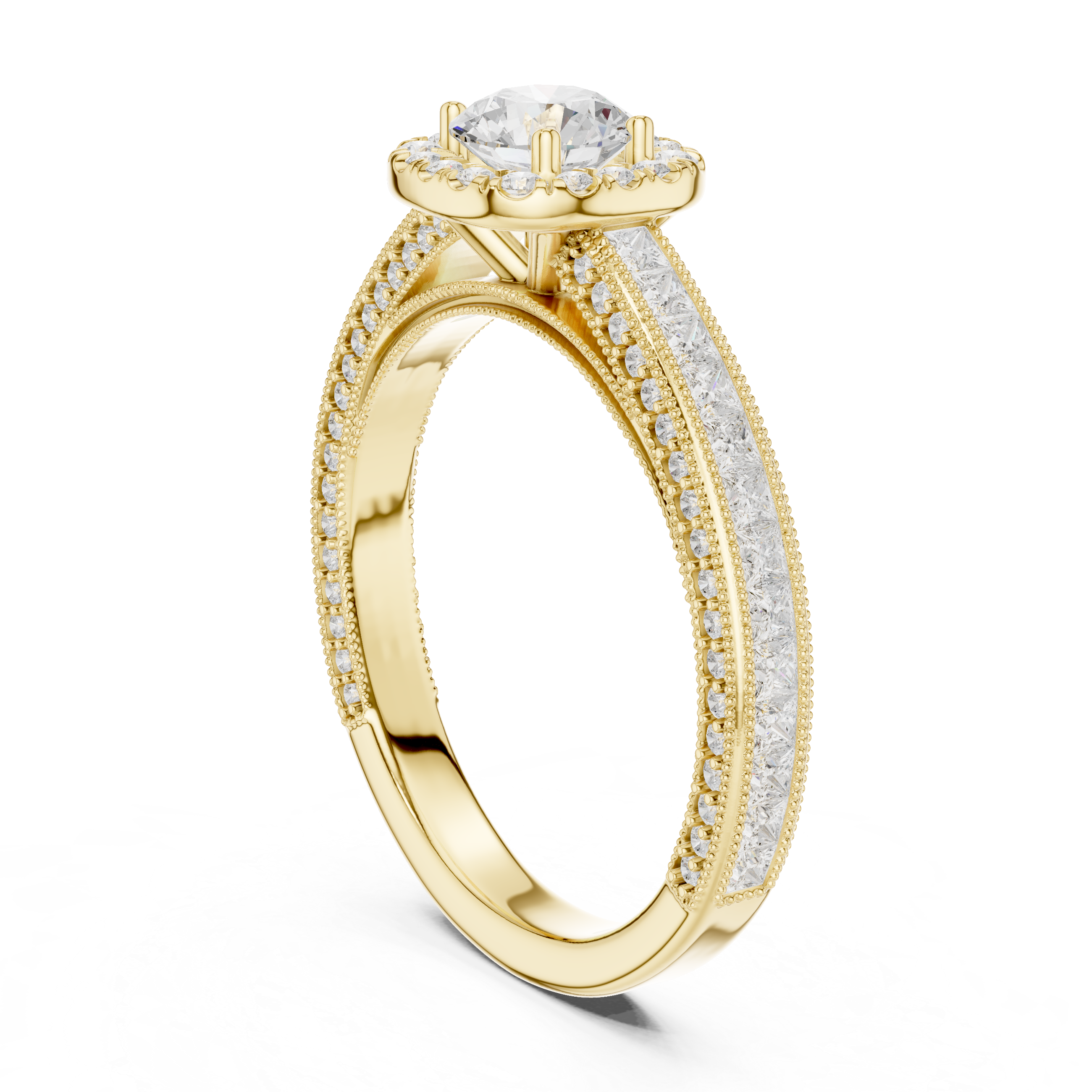 The Rottach-Egern Ring - Channel-Set Halo Engagement Ring