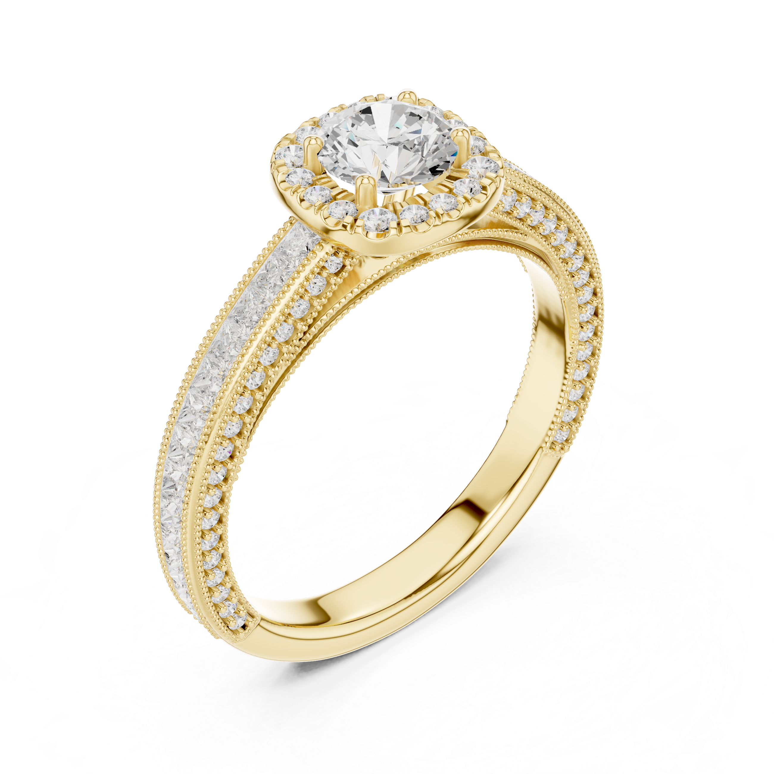The Rottach-Egern Ring - Channel-Set Halo Engagement Ring