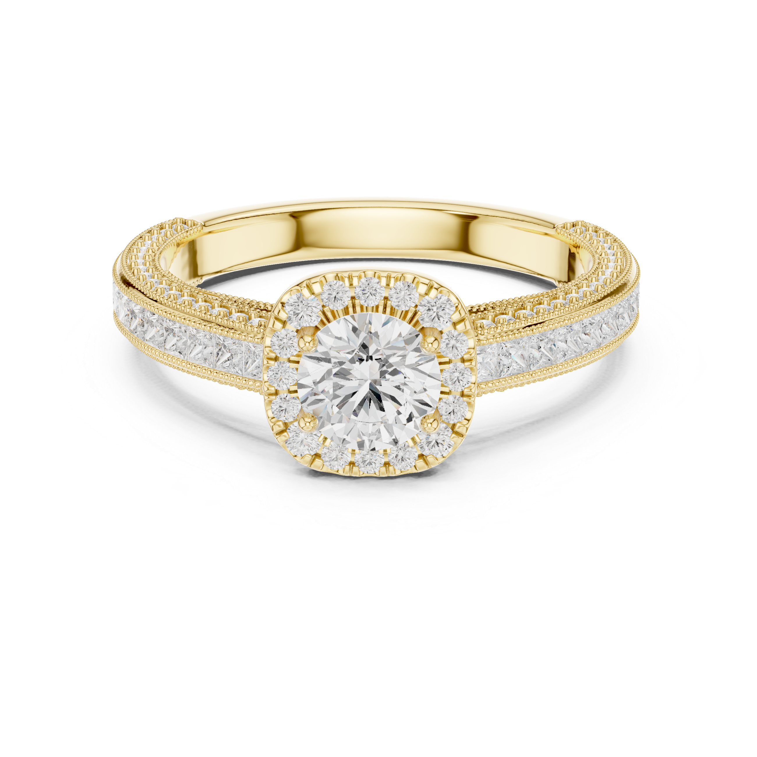 The Rottach-Egern Ring - Channel-Set Halo Engagement Ring