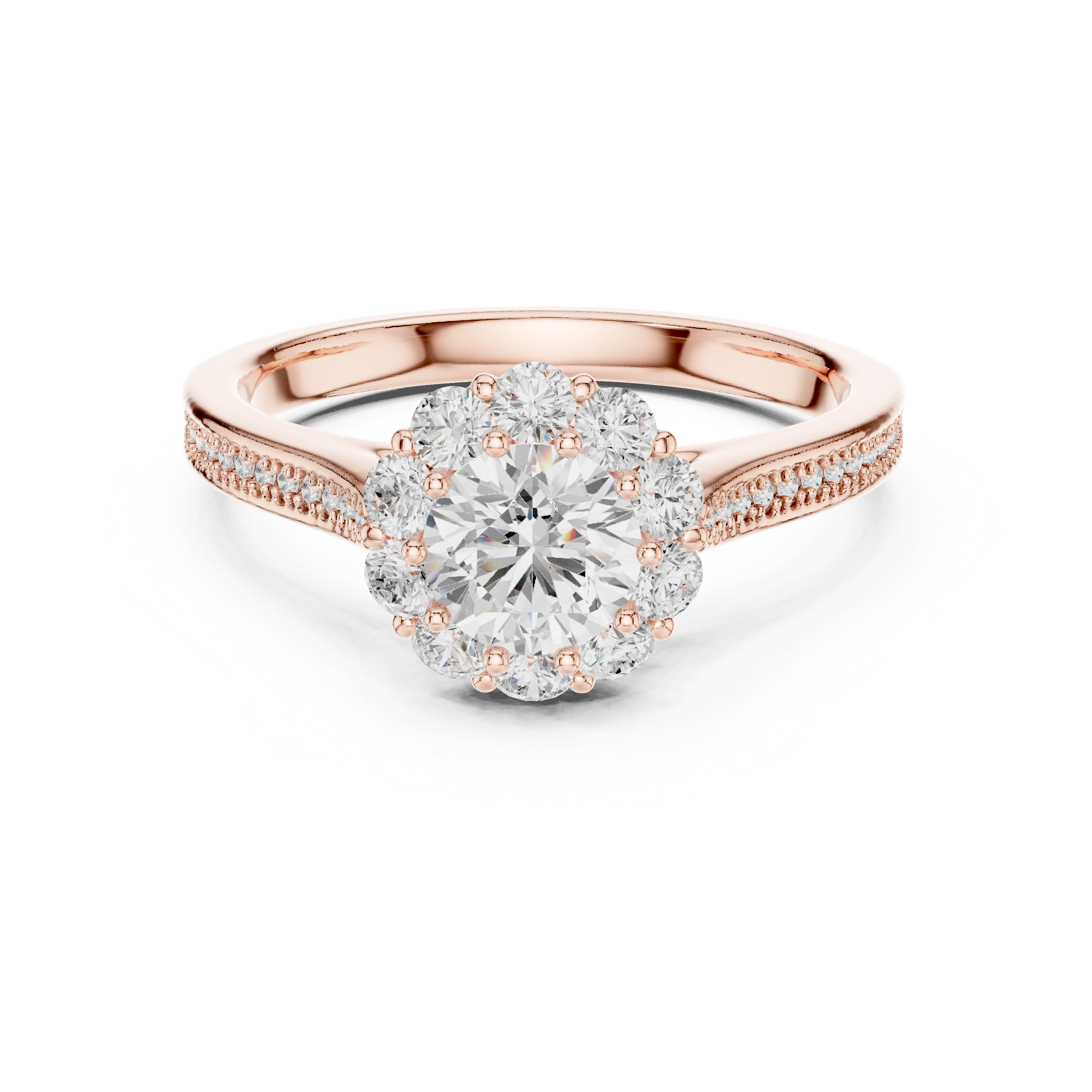 The Kreuth Ring - Elevated Floral Pavé Engagement Ring