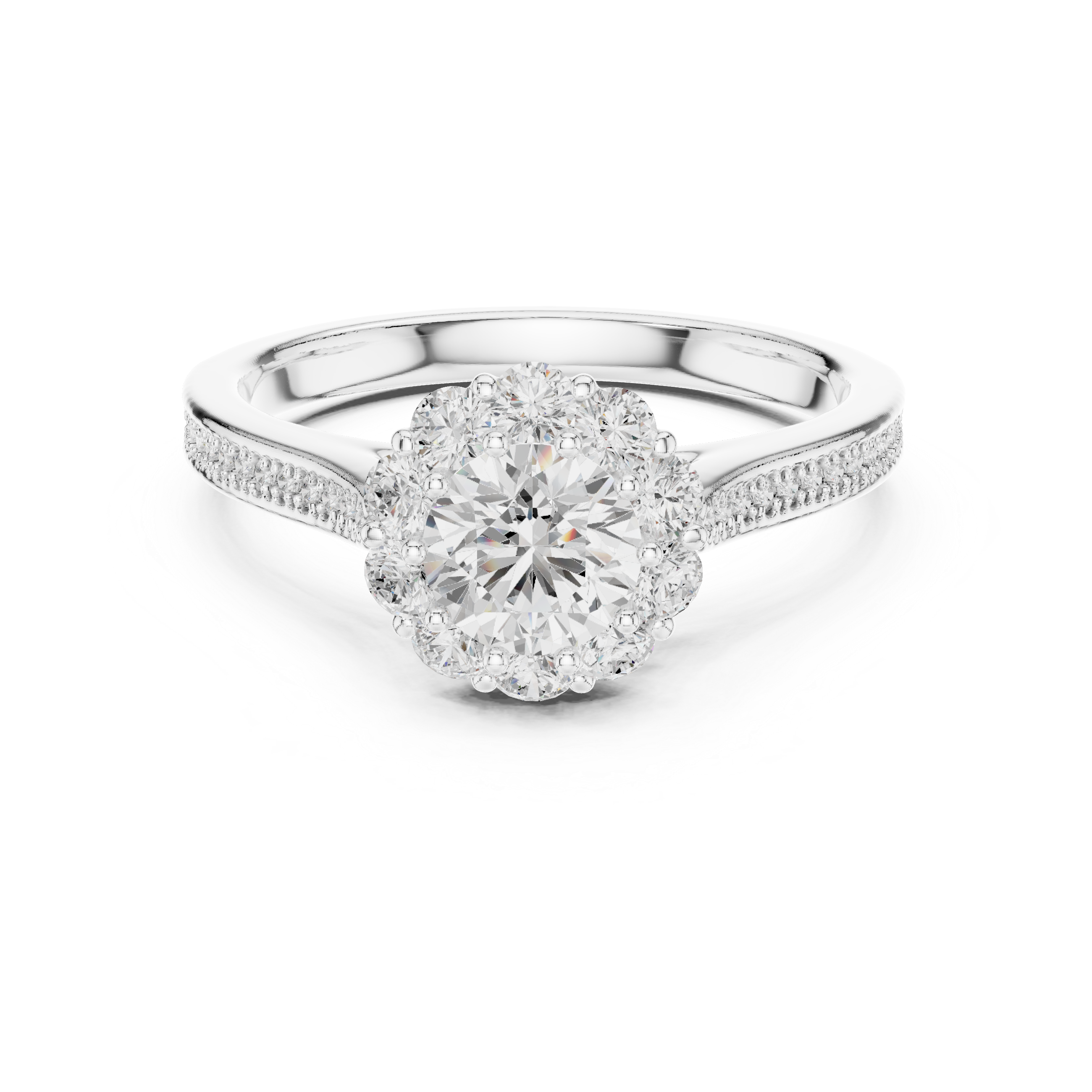 The Kreuth Ring - Elevated Floral Pavé Engagement Ring