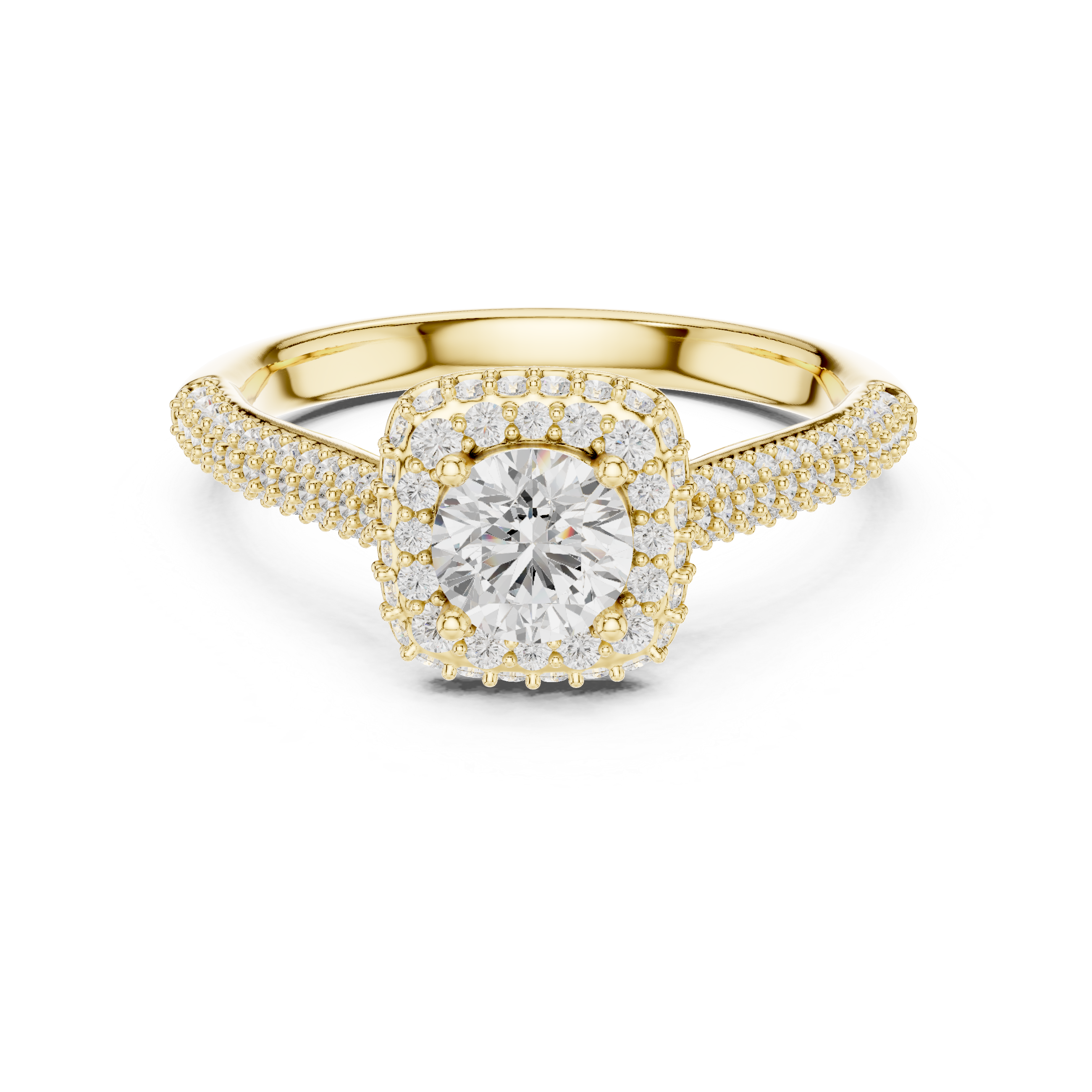 The Bloemendaal Ring - Cathedral Square Halo Engagement Ring