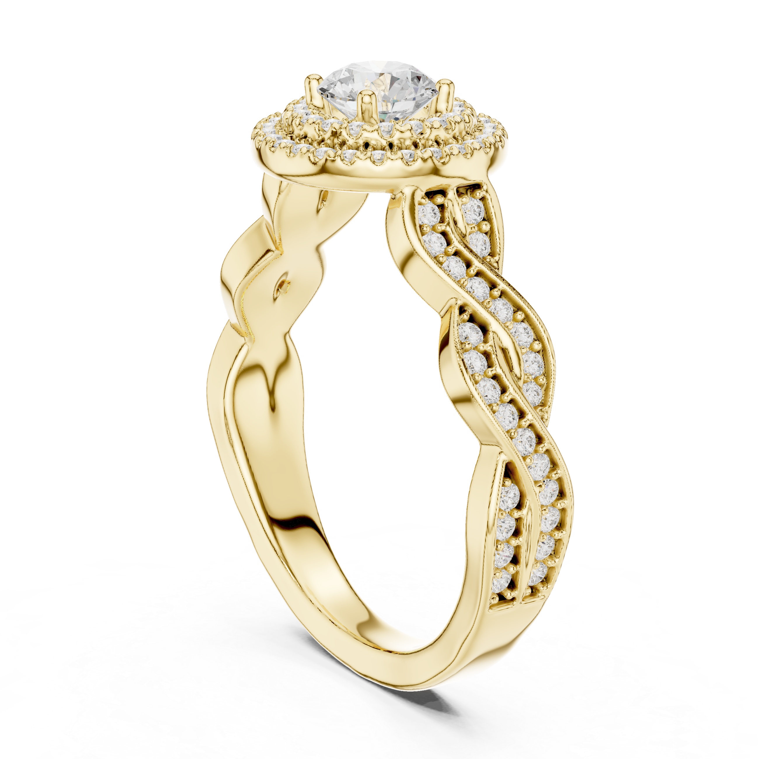 The Overveen Ring - Infinity Twist Halo Engagement Ring