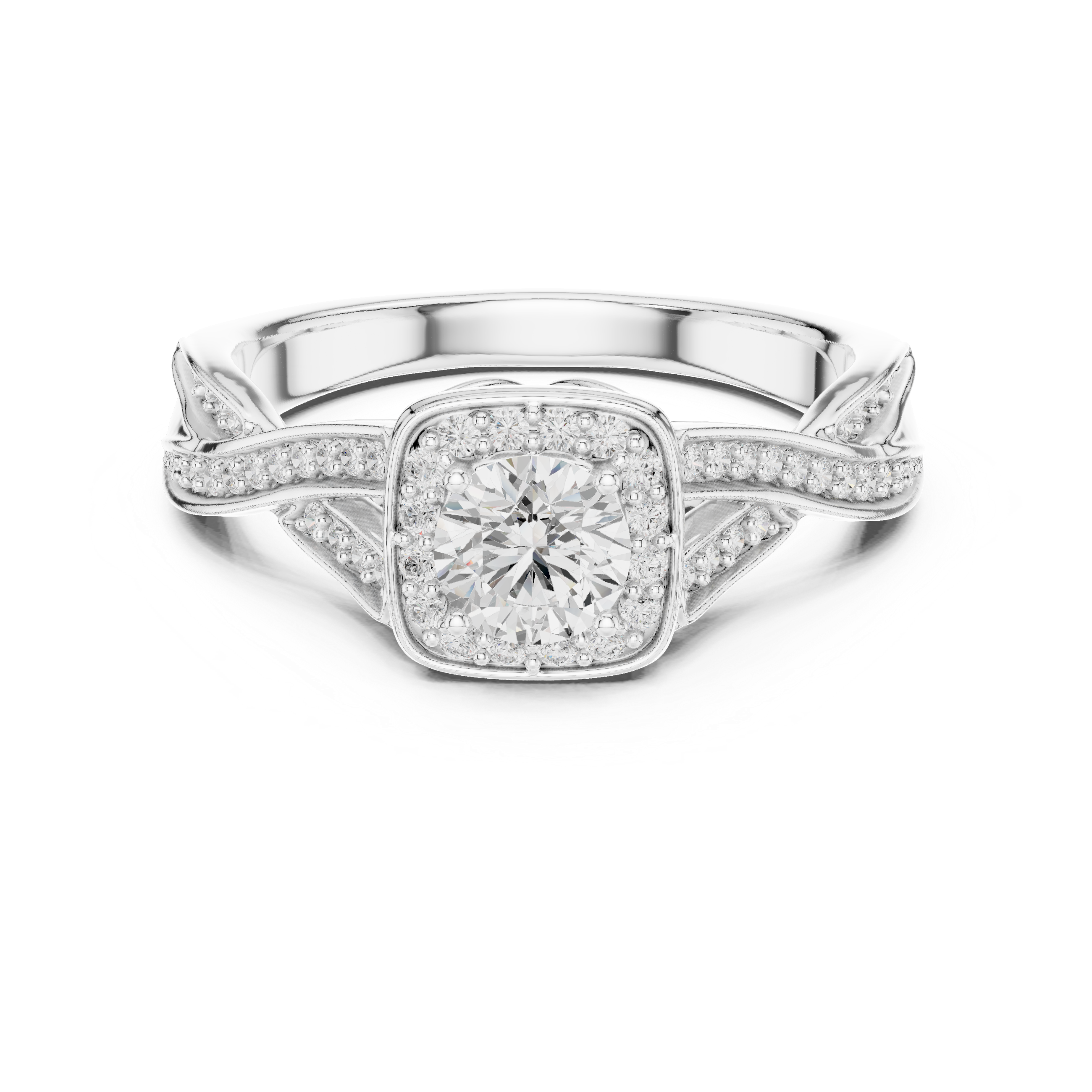 The Aerdenhout Ring - Twisted Cushion Halo Engagement Ring