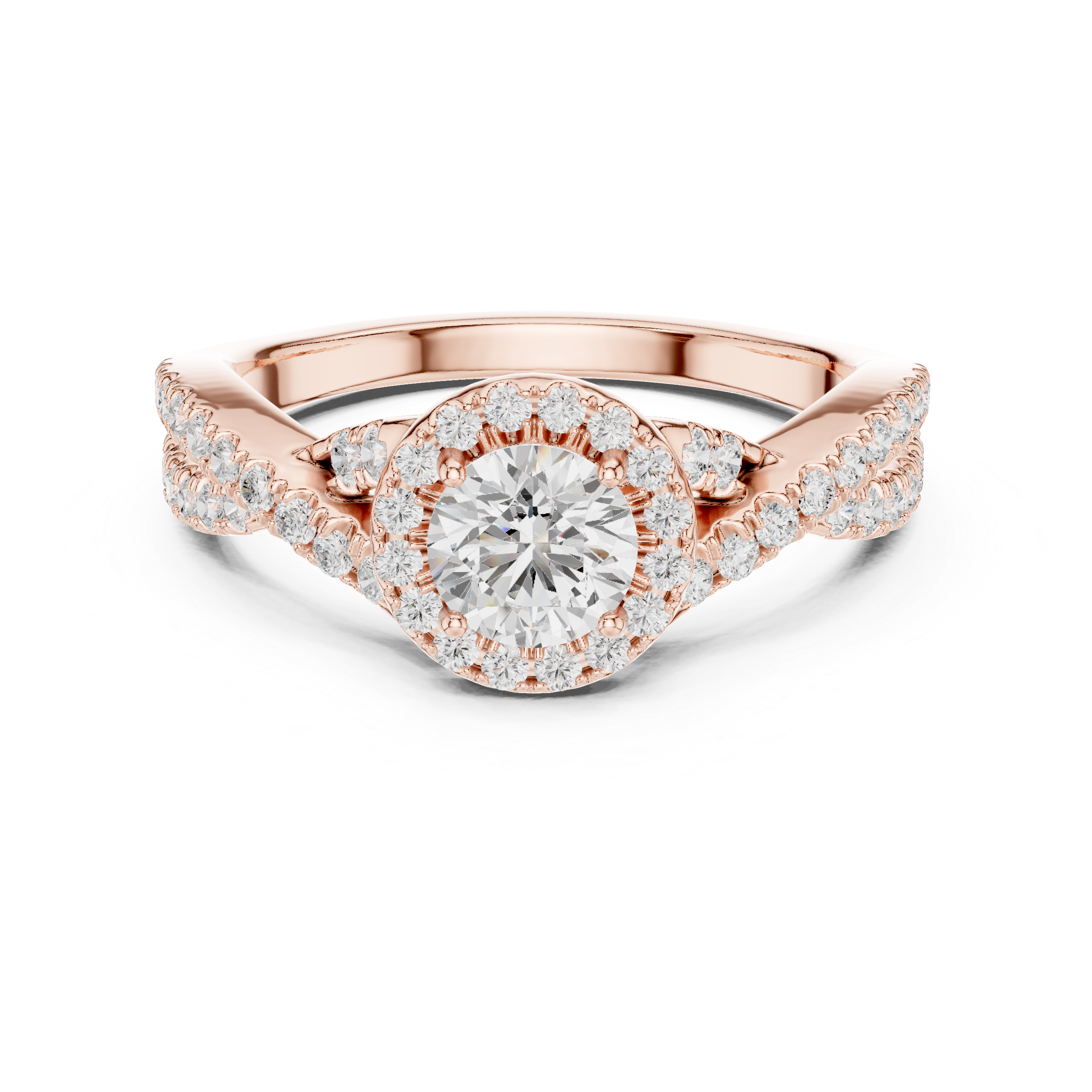 The Abcoude Ring - Twisted Halo Engagement Ring