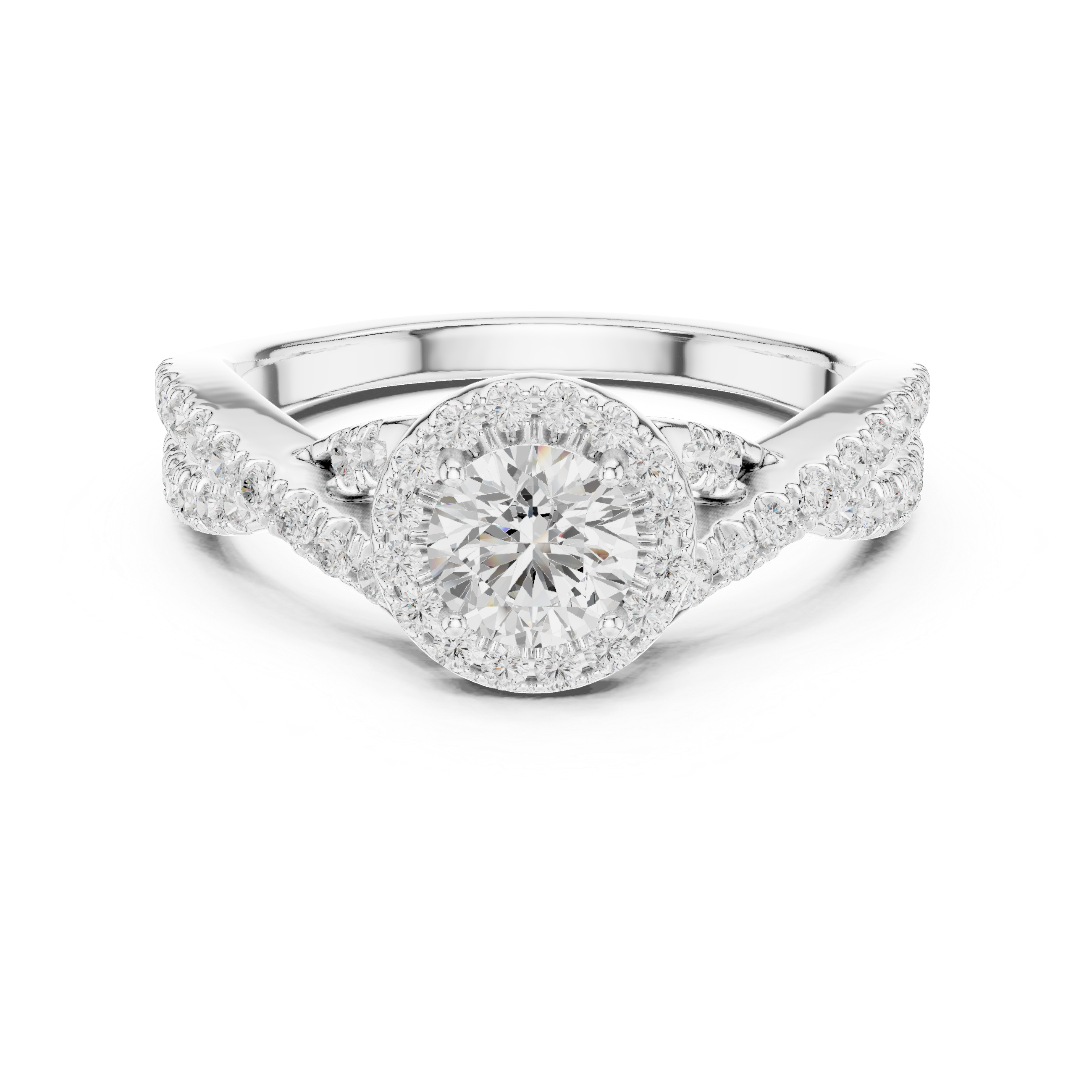 The Abcoude Ring - Twisted Halo Engagement Ring