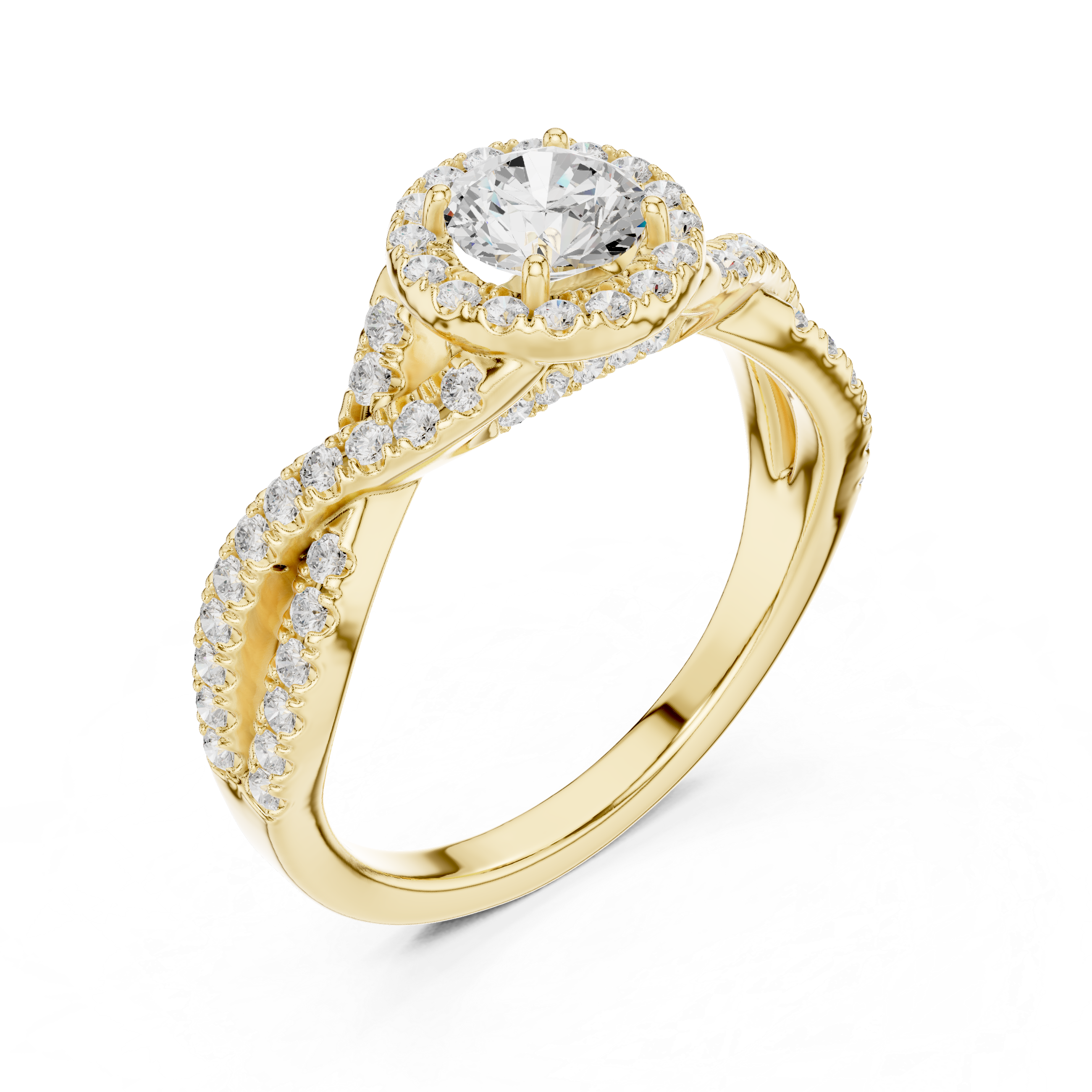 The Abcoude Ring - Twisted Halo Engagement Ring