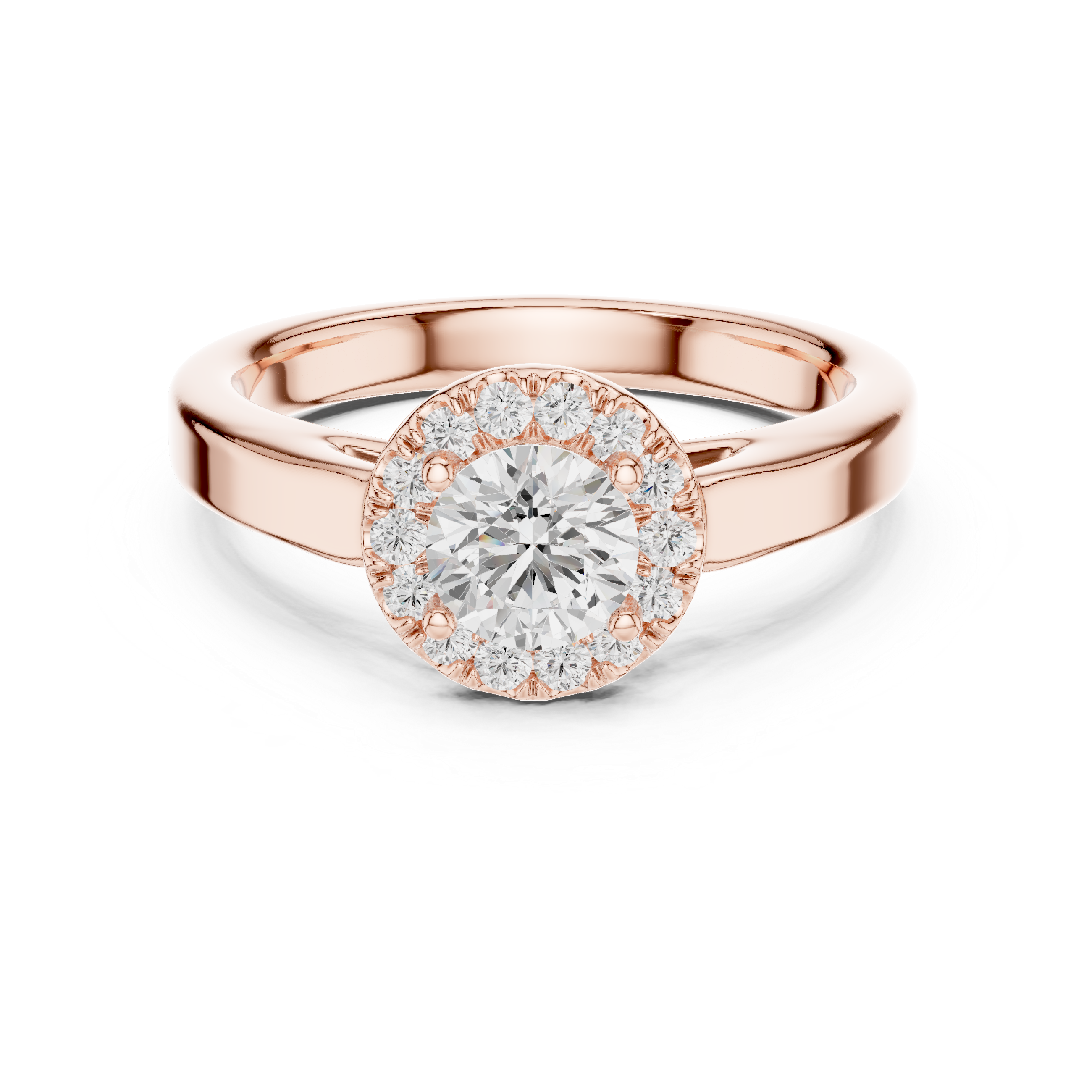 The Weesp Ring - Sculptural Cathedral Halo Engagement Ring