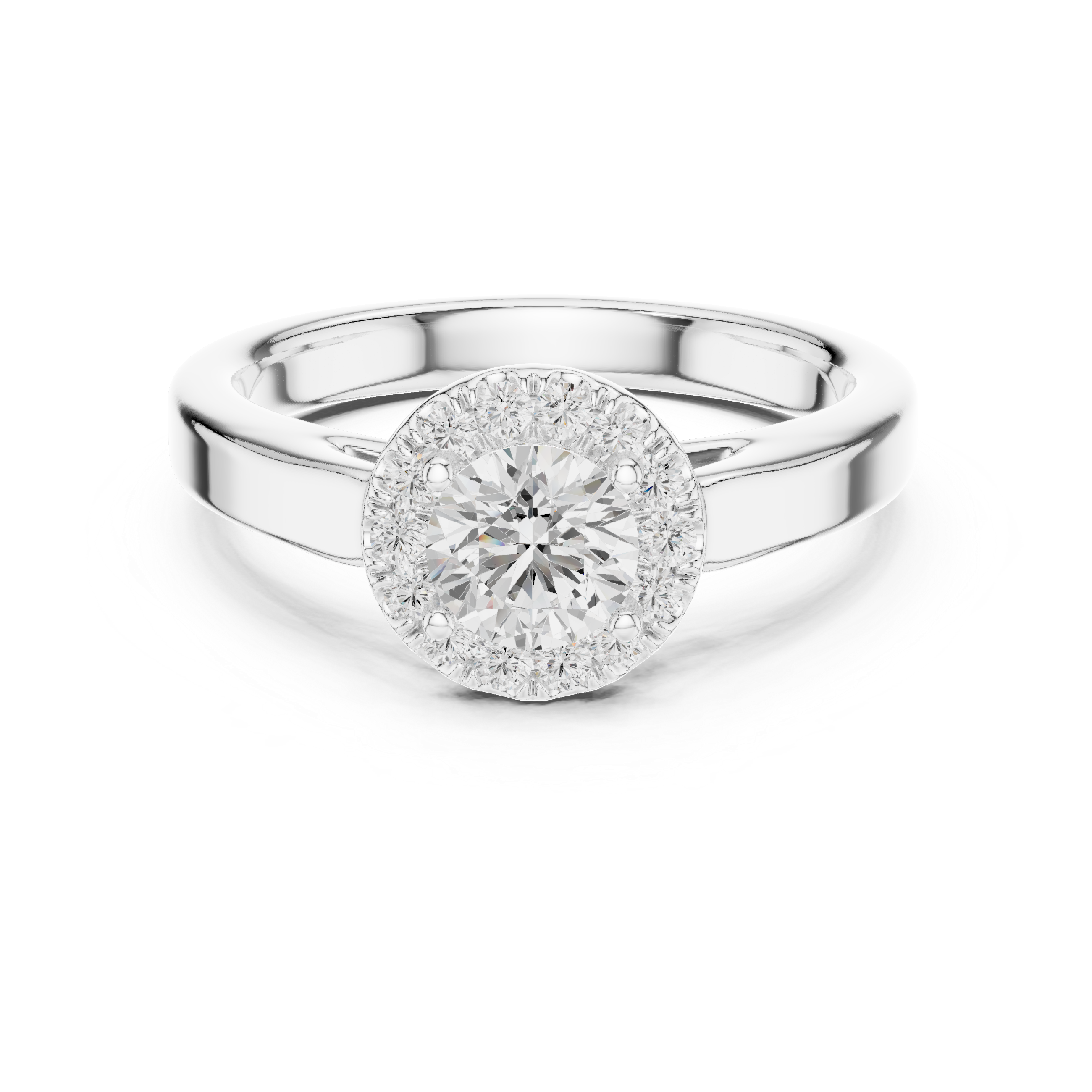 The Weesp Ring - Sculptural Cathedral Halo Engagement Ring