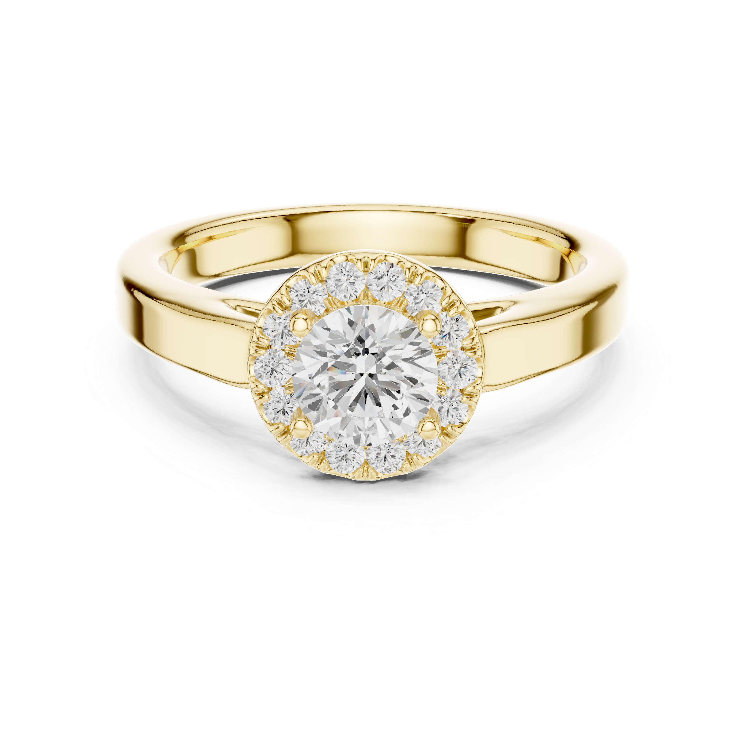 The Weesp Ring - Sculptural Cathedral Halo Engagement Ring