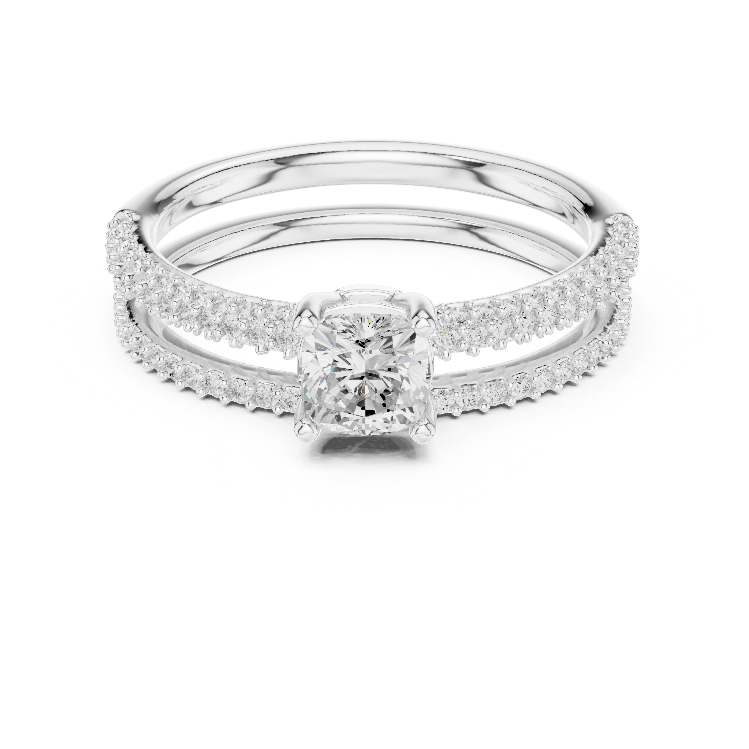 The Boadilla del Monte Ring - Cushion Cut Solitaire Bridal Set
