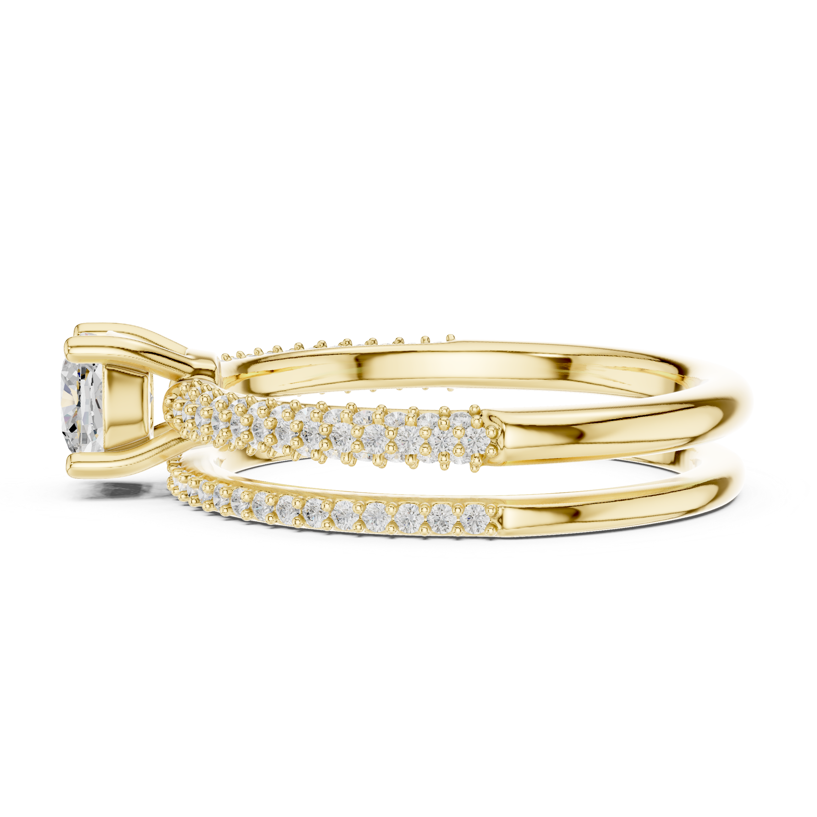 The Boadilla del Monte Ring - Cushion Cut Solitaire Bridal Set