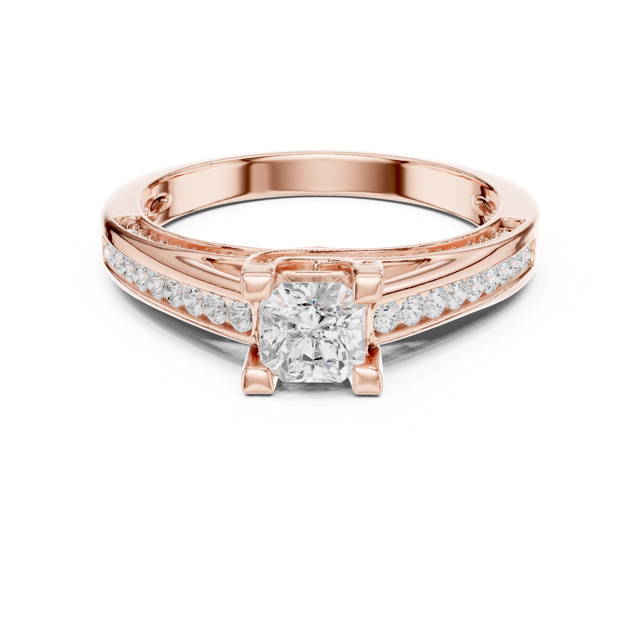 The Sant Just Desvern Ring - Radiant Cut Bypass Channel Engagement Ring