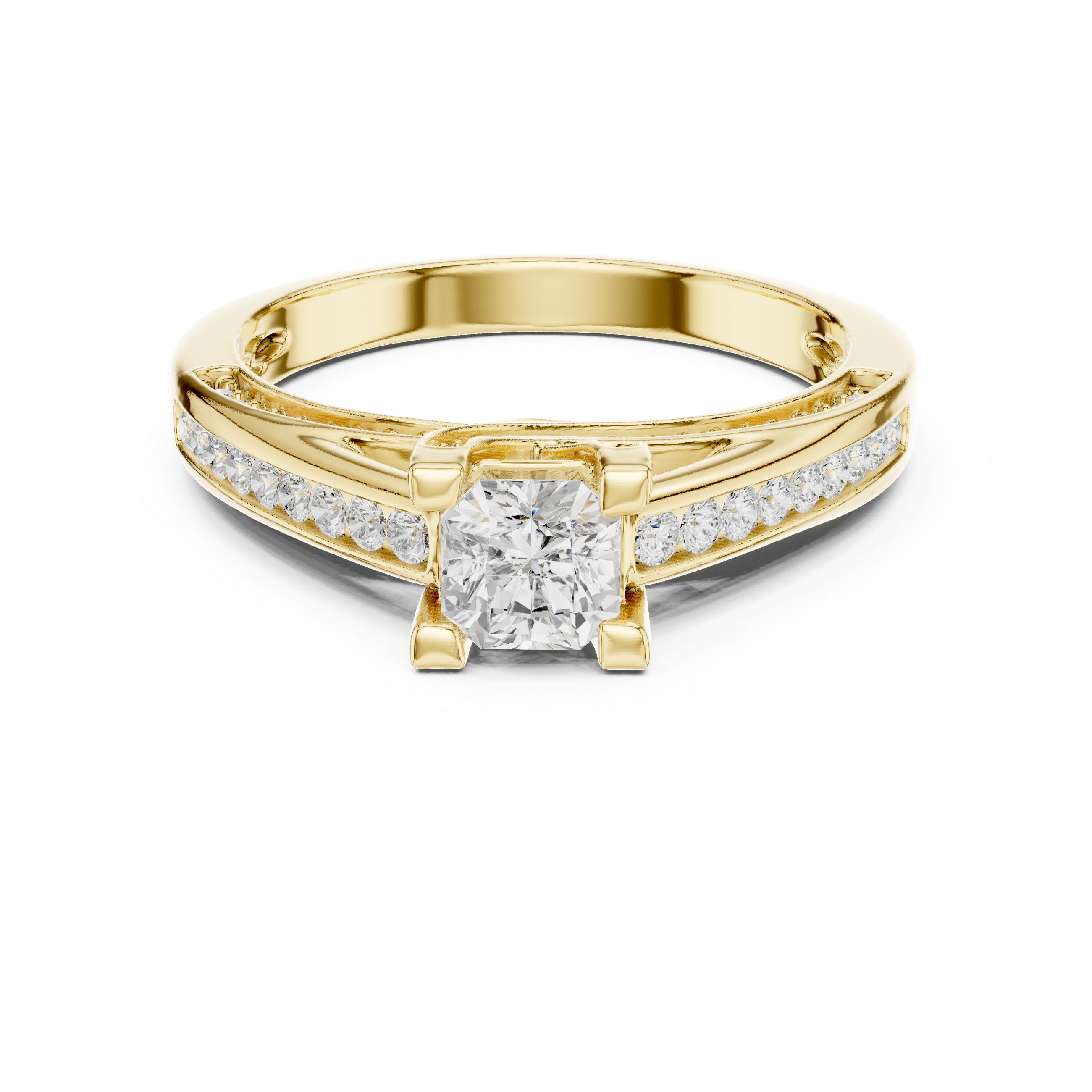 The Sant Just Desvern Ring - Radiant Cut Bypass Channel Engagement Ring