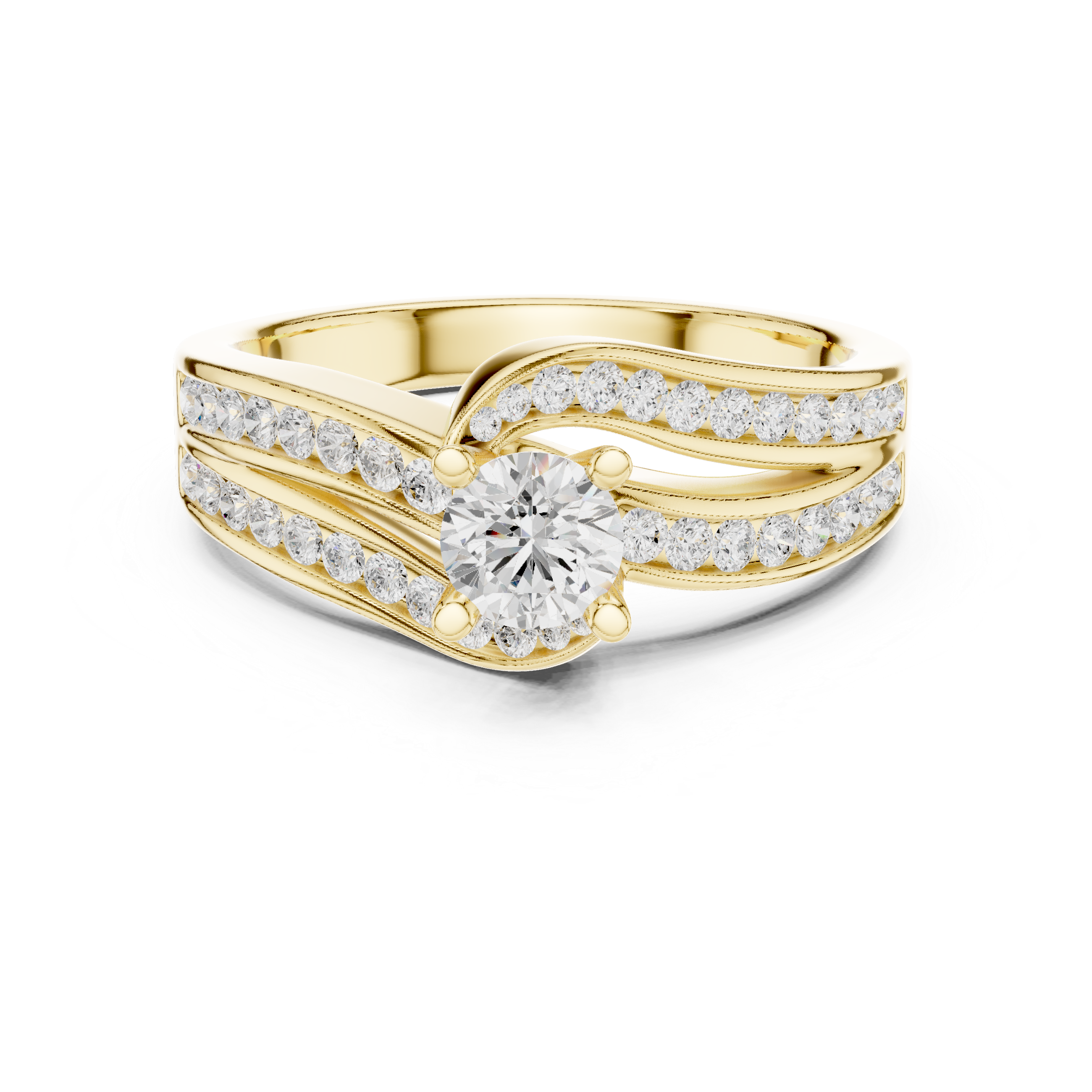 The Cabrera de Mar Ring - Sculptural Bypass Channel-Set Engagement Ring