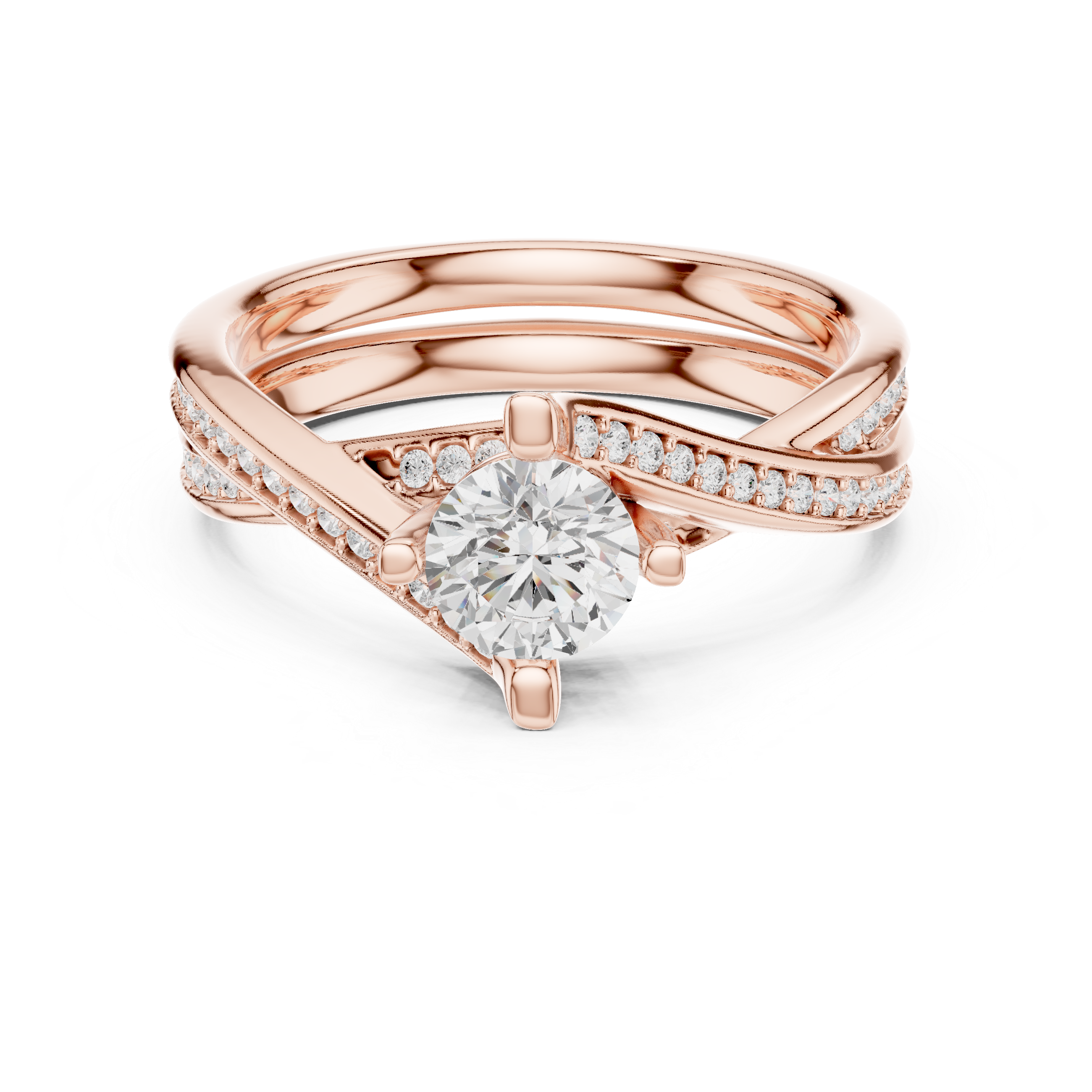 The Castelldefels Ring - Asymmetrical Infinity Pavé Engagement Ring