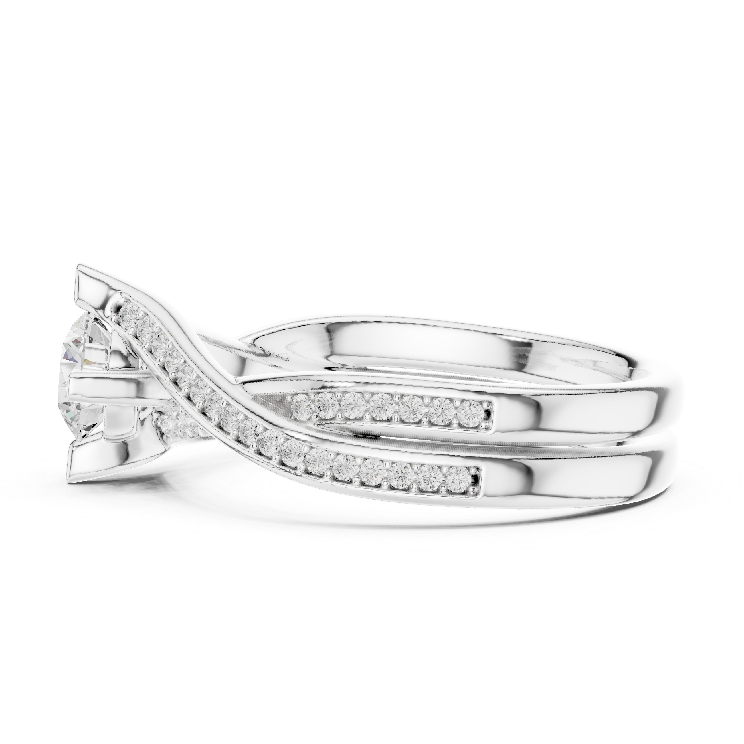 The Castelldefels Ring - Asymmetrical Infinity Pavé Engagement Ring