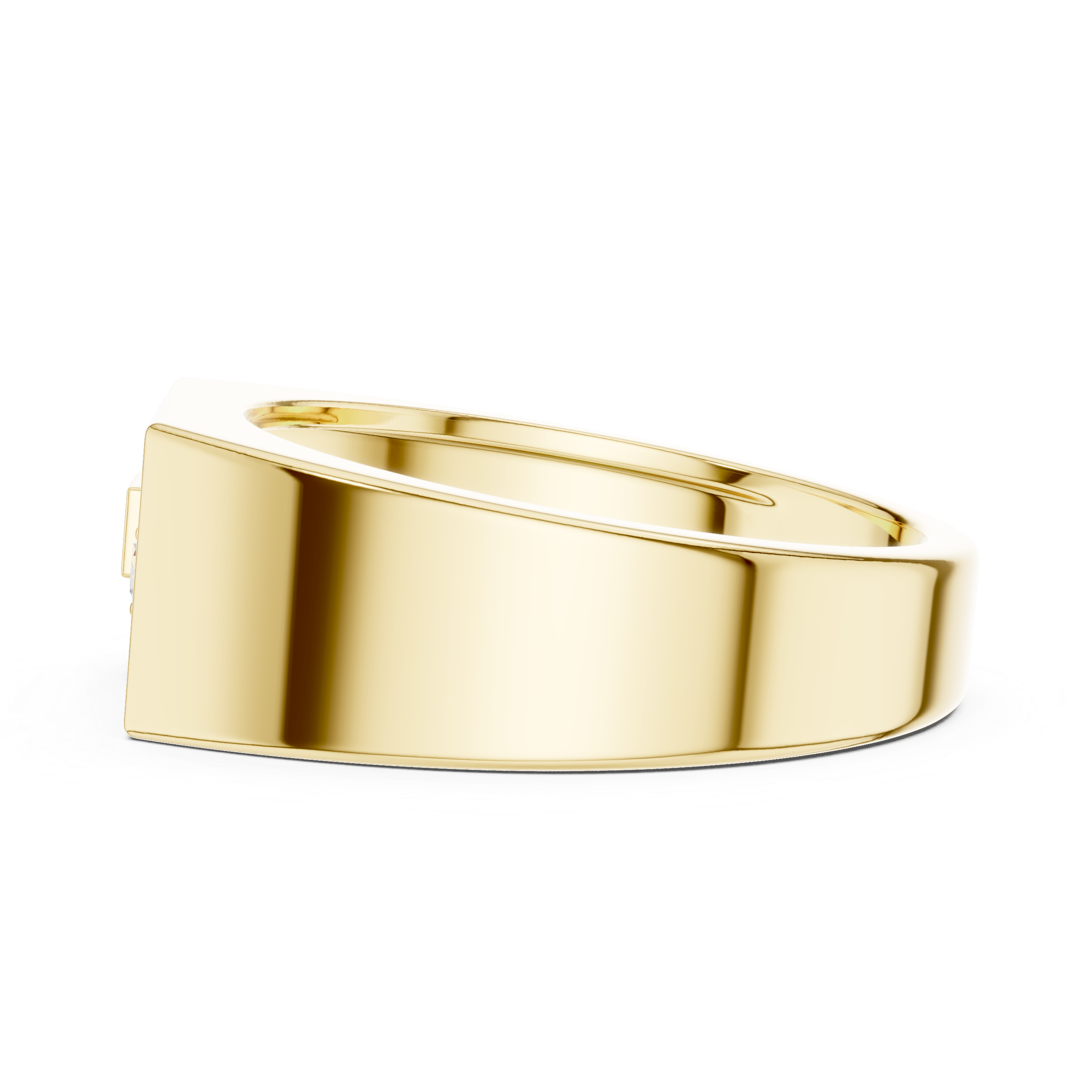 Gold ring on a white background