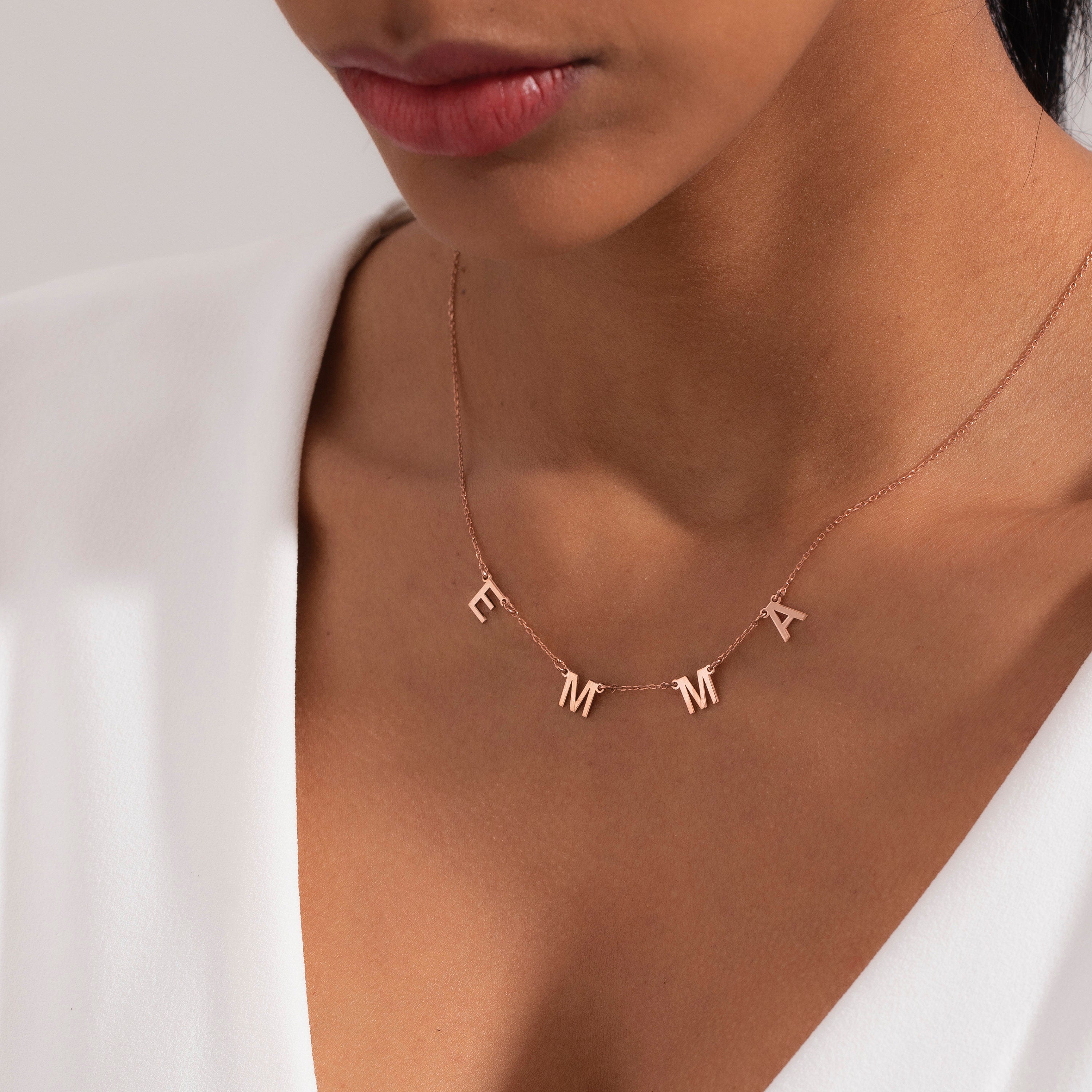 Tiny Letter Name Necklace