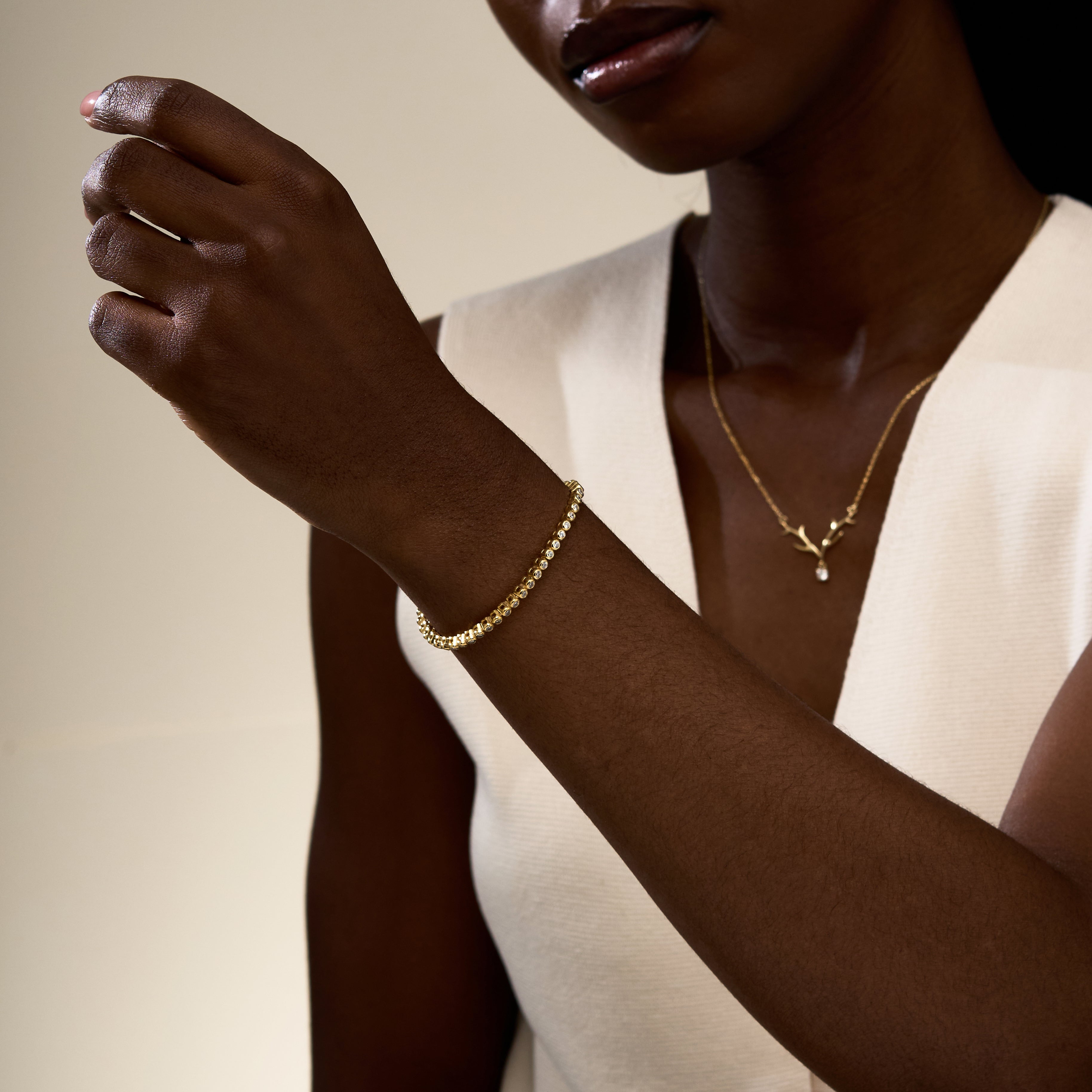 The Essential Bezel Tennis Bracelet in Sterling Silver