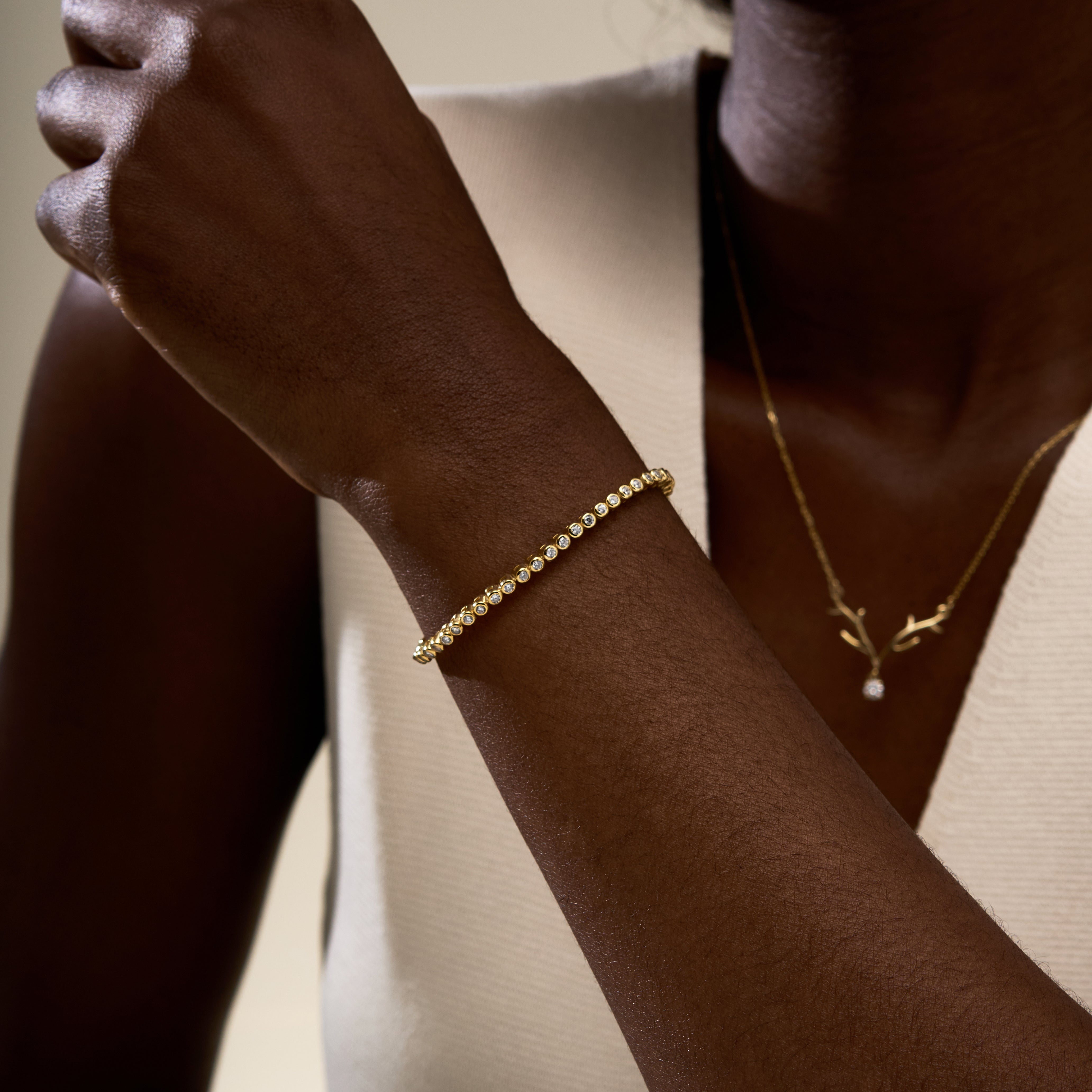 The Essential Bezel Tennis Bracelet in Sterling Silver