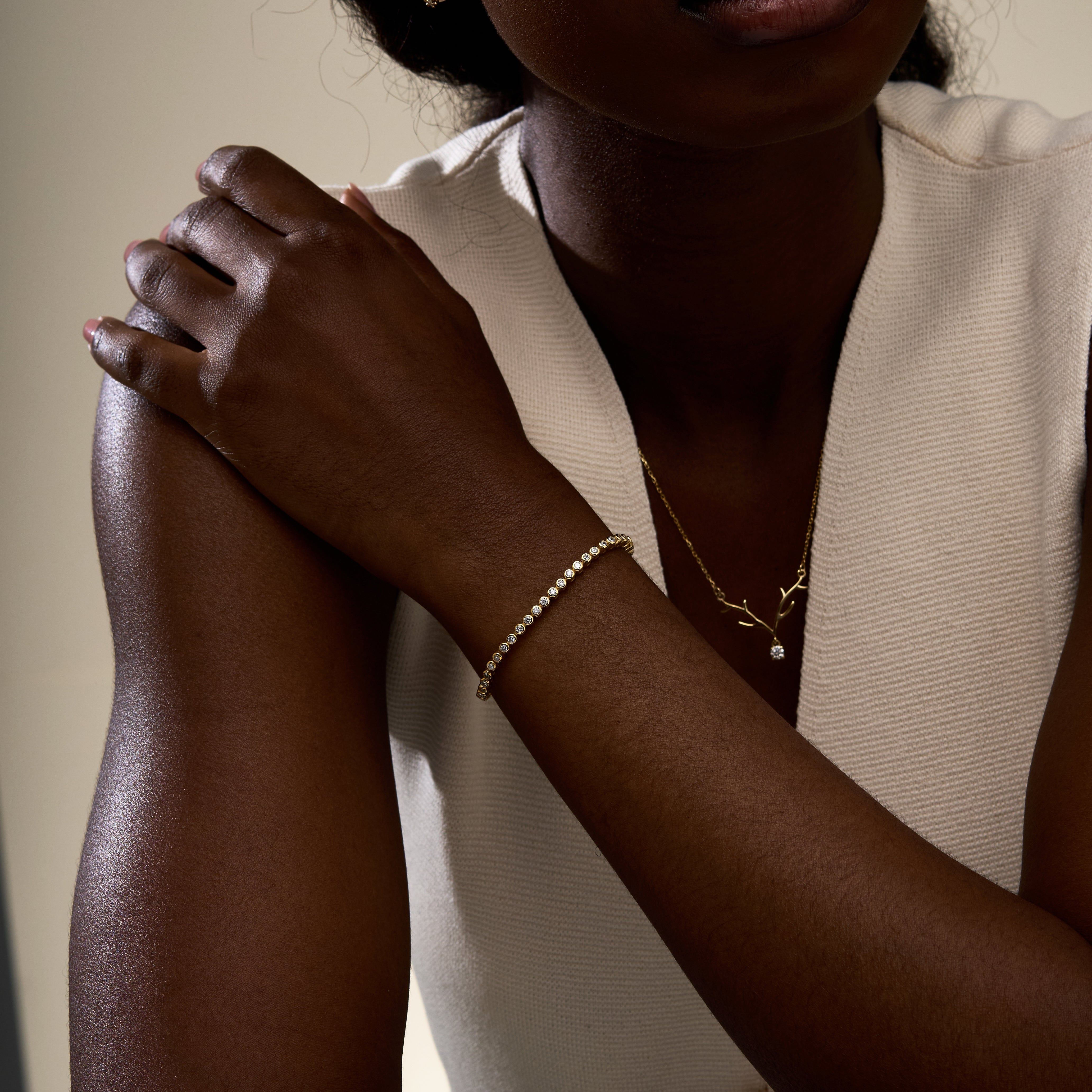 The Essential Bezel Tennis Bracelet in Sterling Silver